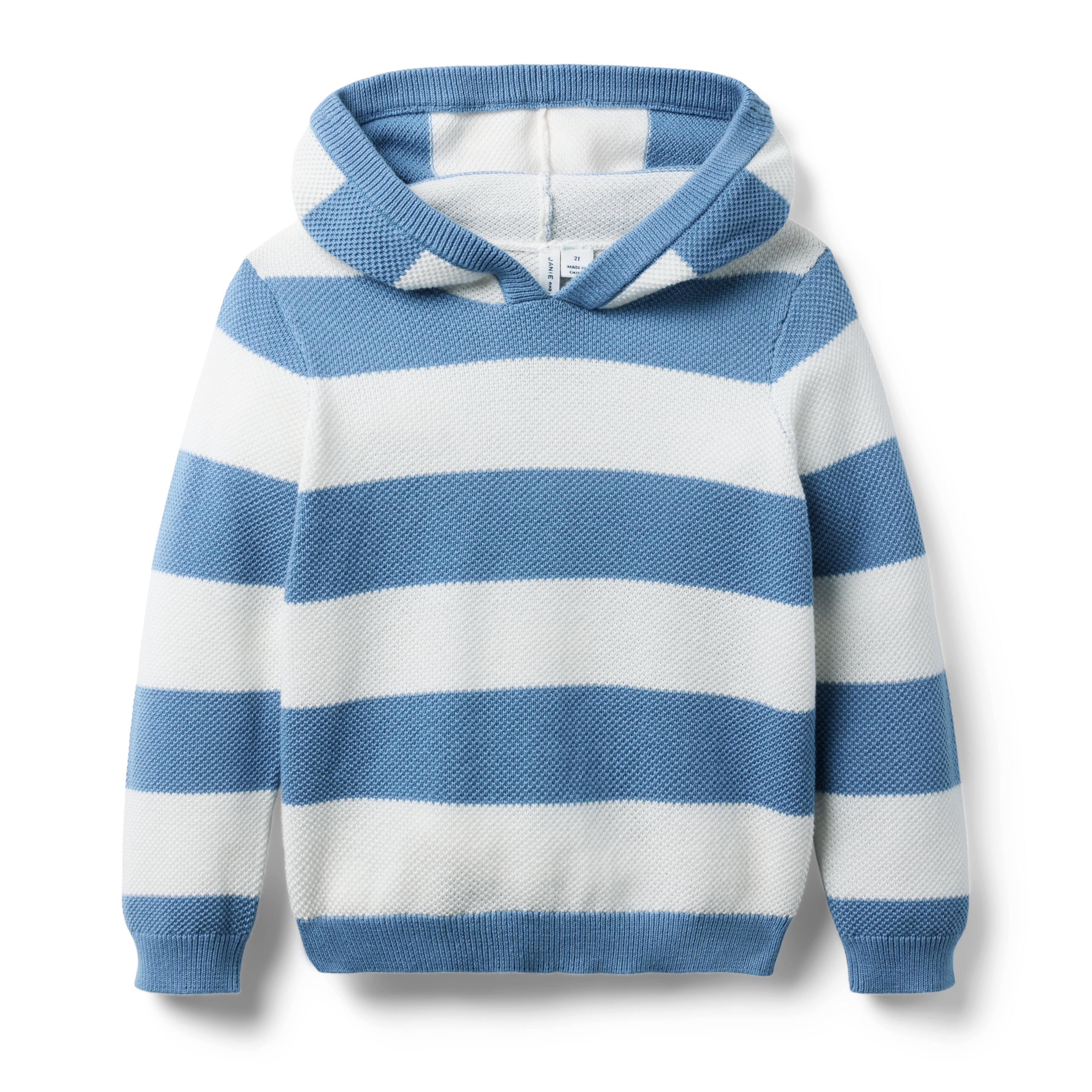 Janie and Jack Textured Striped Hooded Sweater