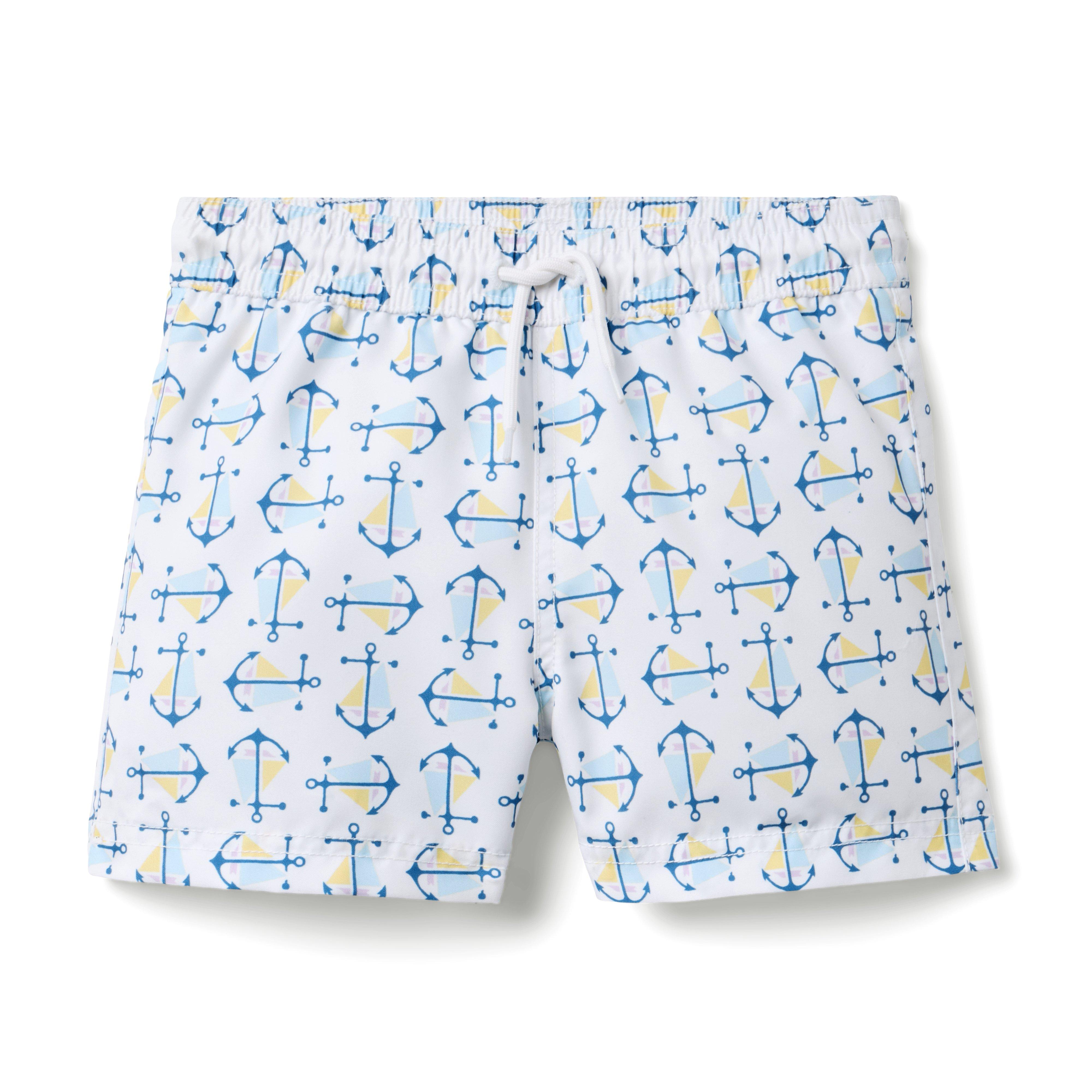 Janie and Jack Recycled Anchor Swim Trunk