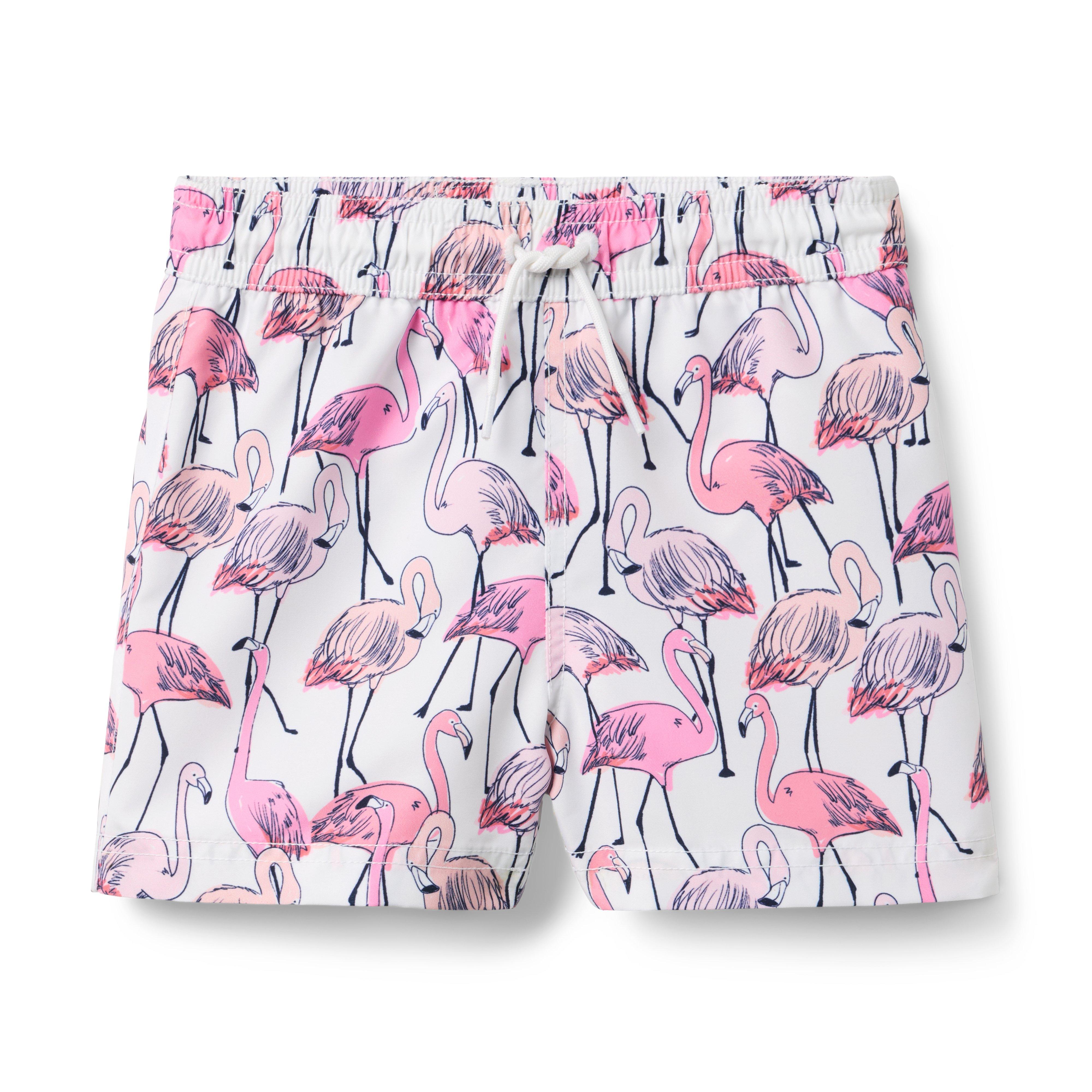Janie and Jack Recycled Flamingo Swim Trunk