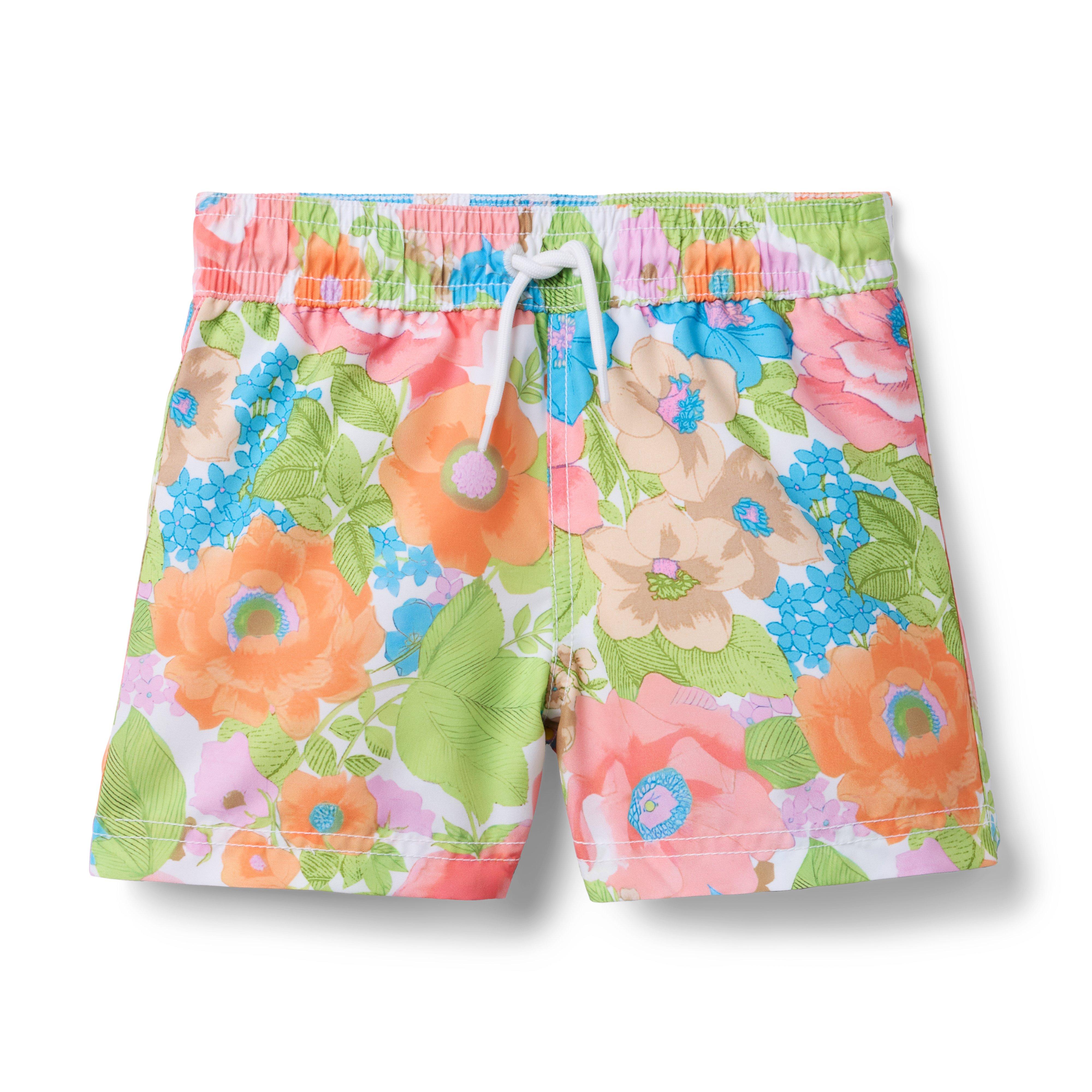 Janie and Jack Recycled Floral Swim Trunk