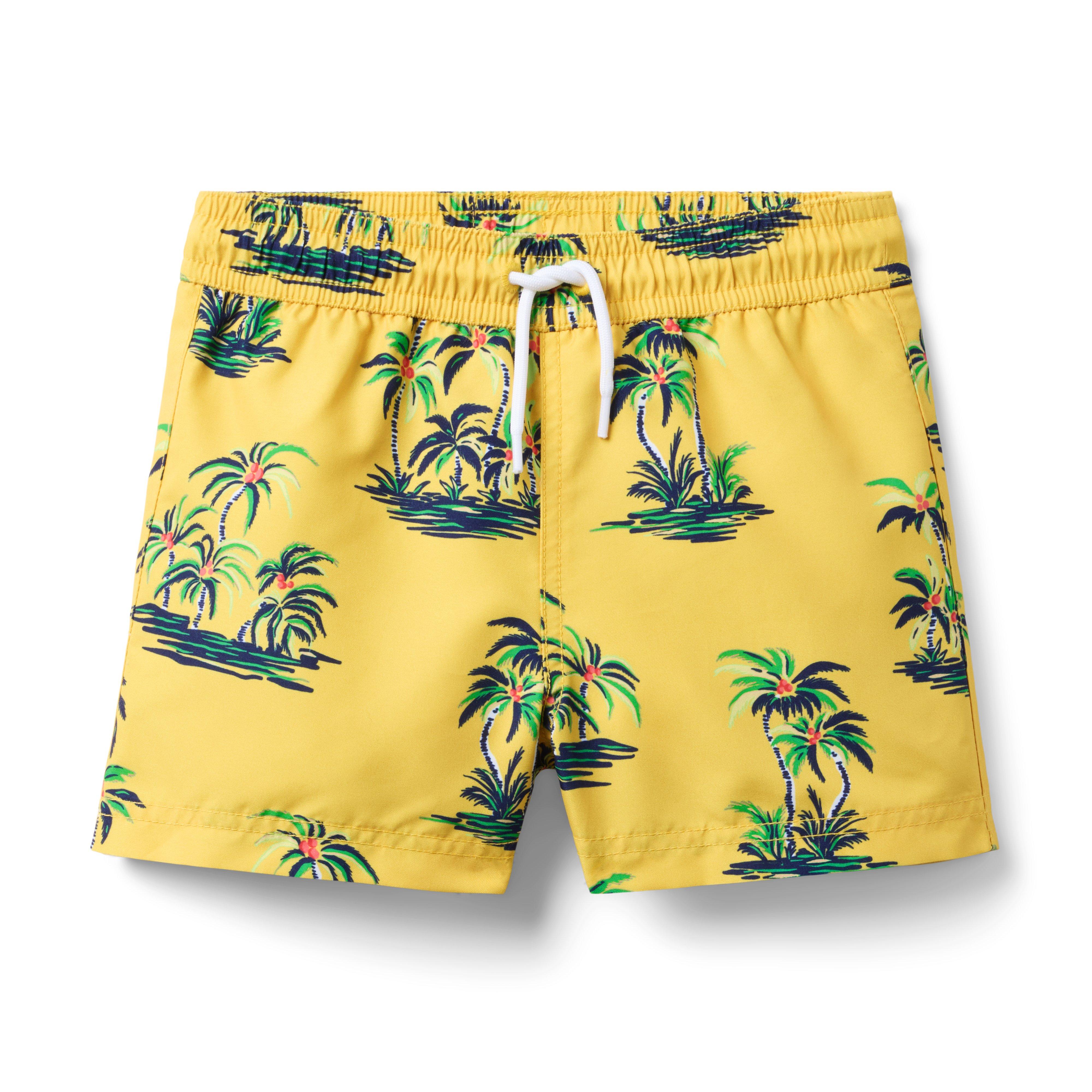 Janie and Jack Recycled Palm Tree Swim Trunk