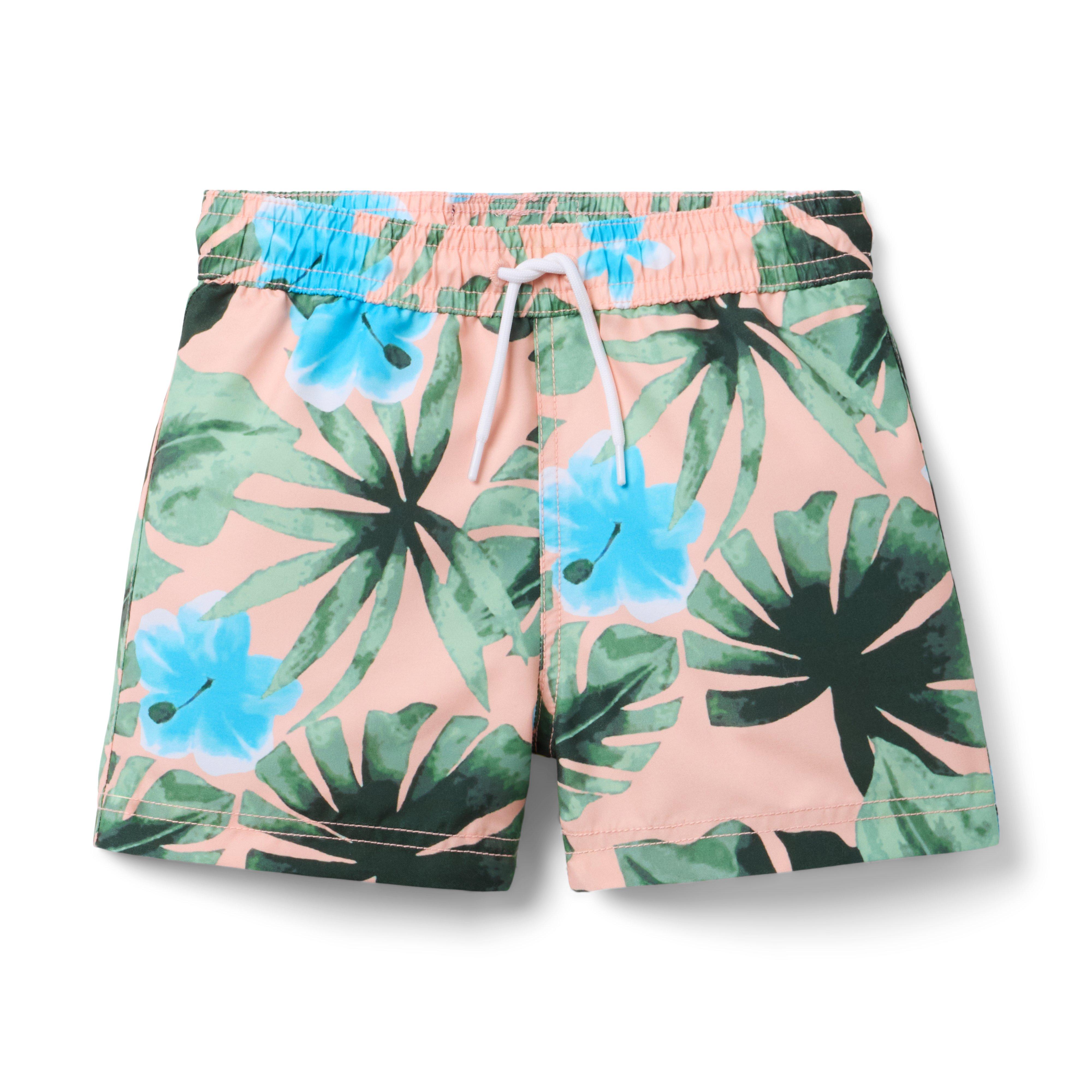 Janie and Jack Recycled Palm Swim Trunk