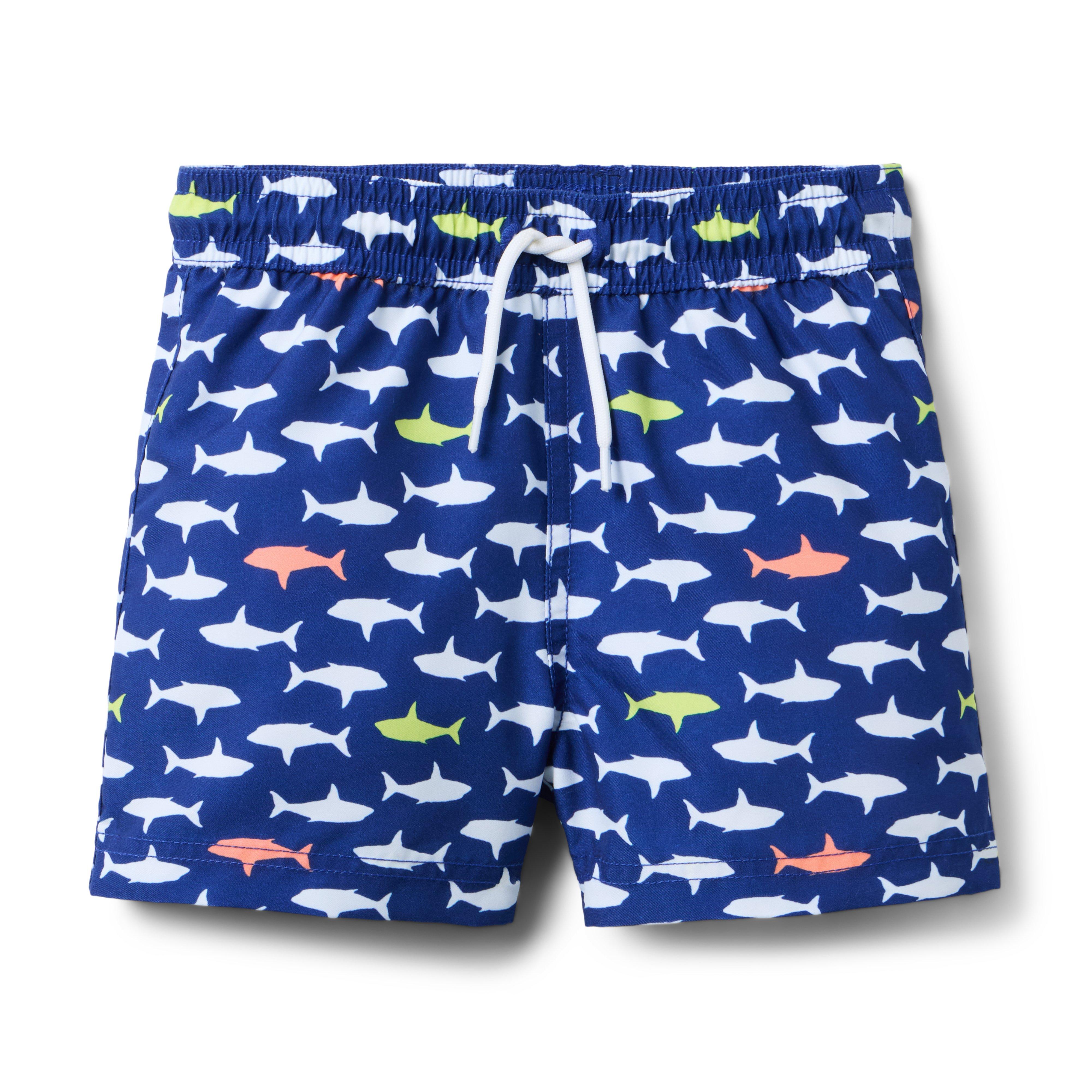 Janie and Jack Recycled Shark Swim Trunk