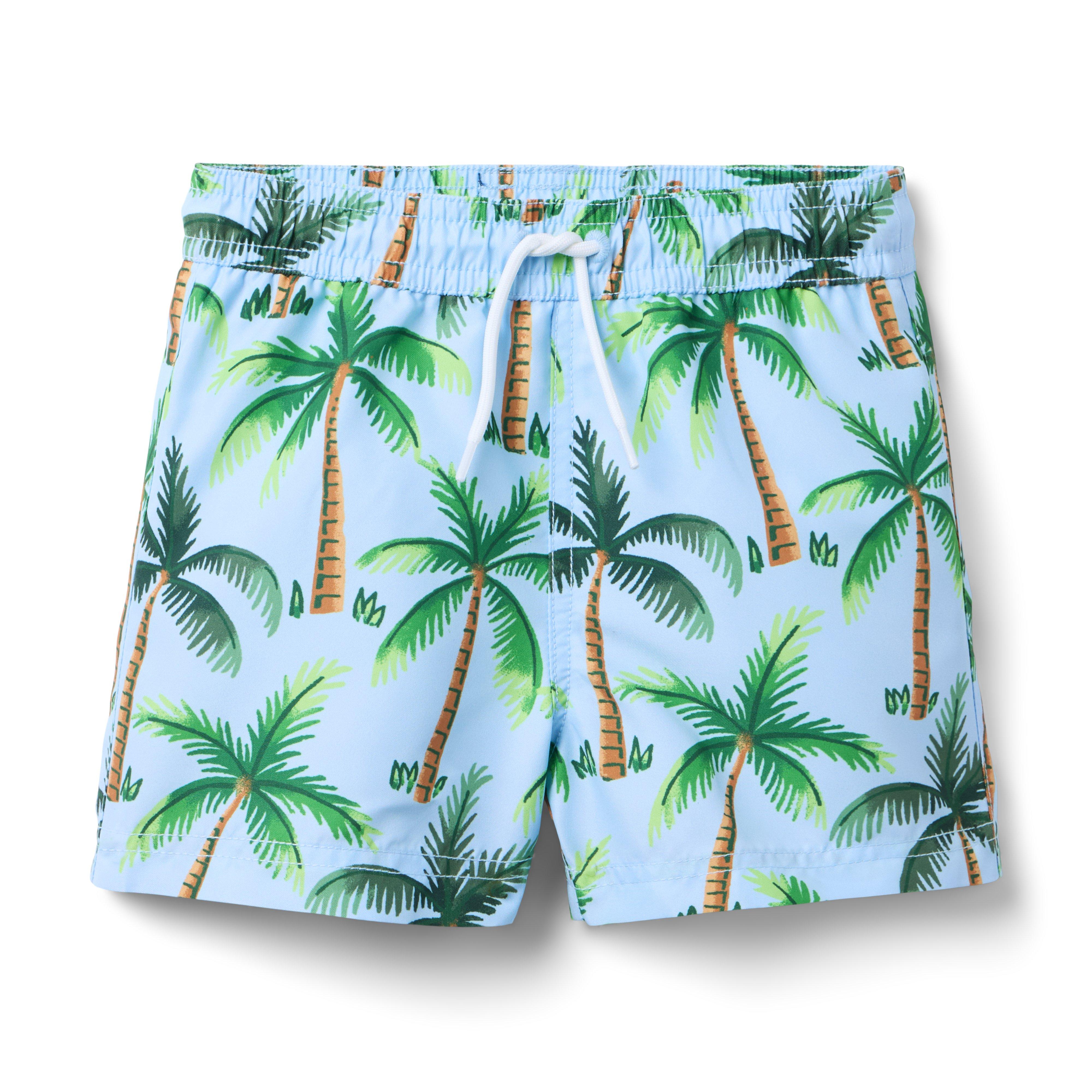Janie and Jack Recycled Palm Tree Swim Trunk