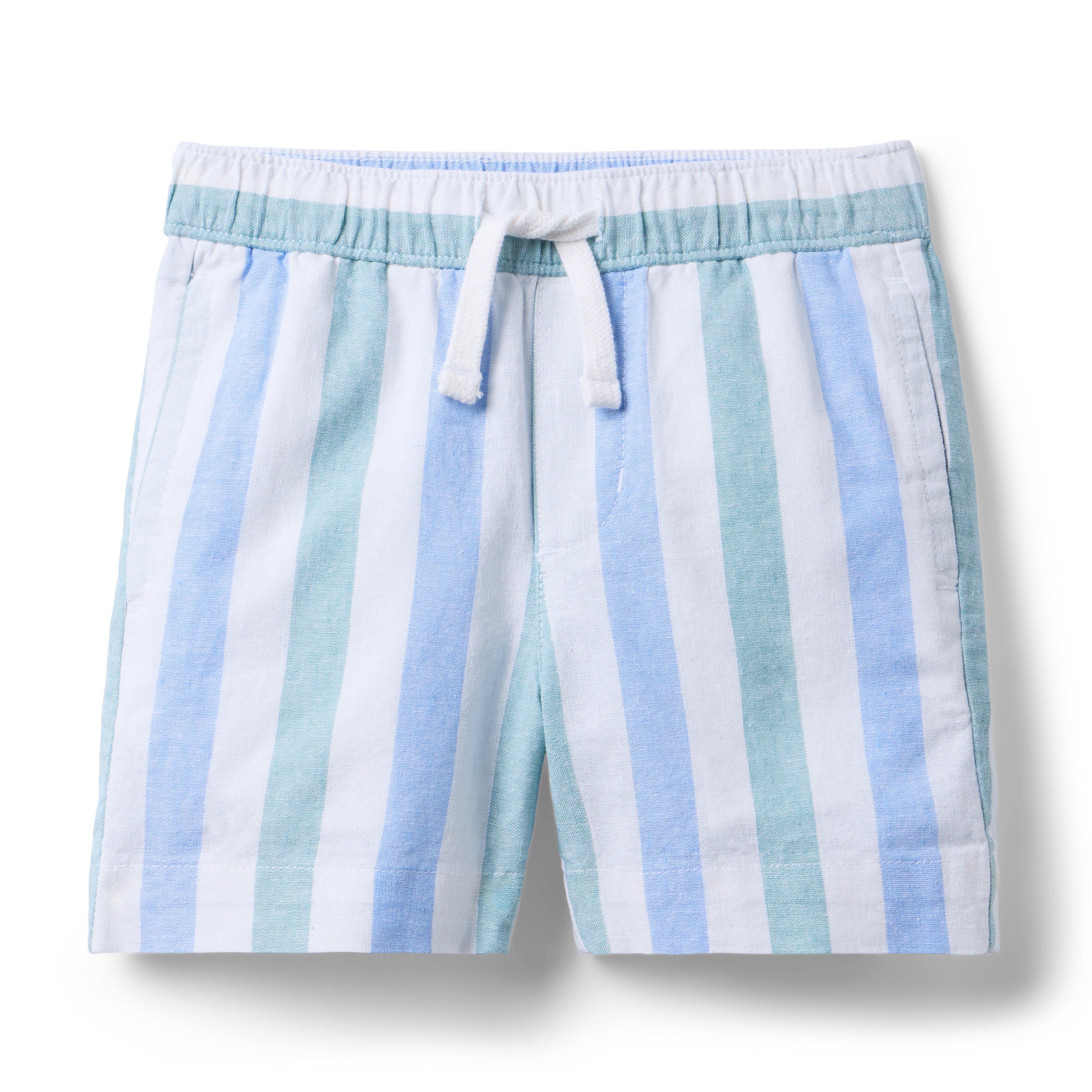 Janie and Jack Striped Linen-Cotton Pull-On Short