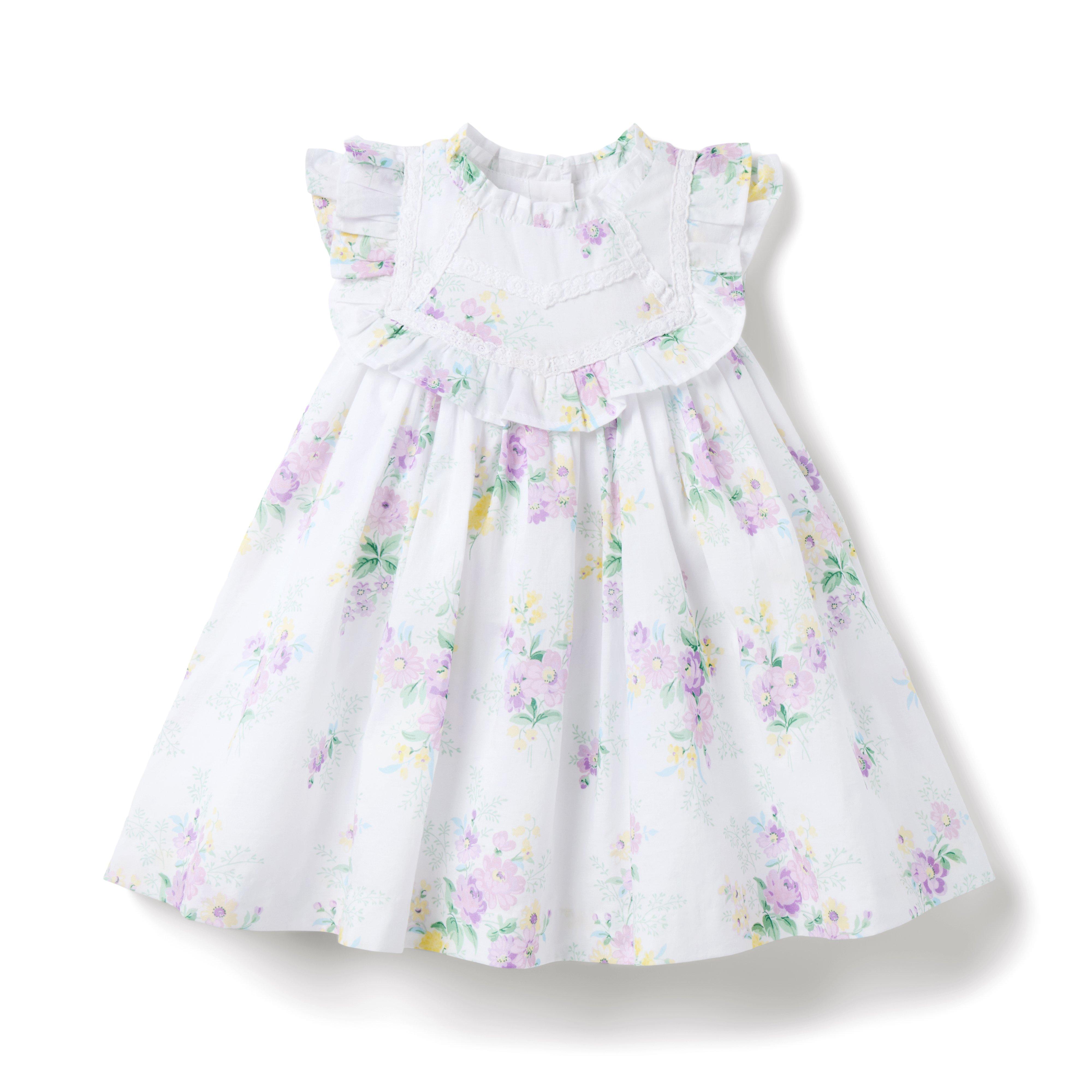 Janie and Jack Baby Floral Lace Trim Dress
