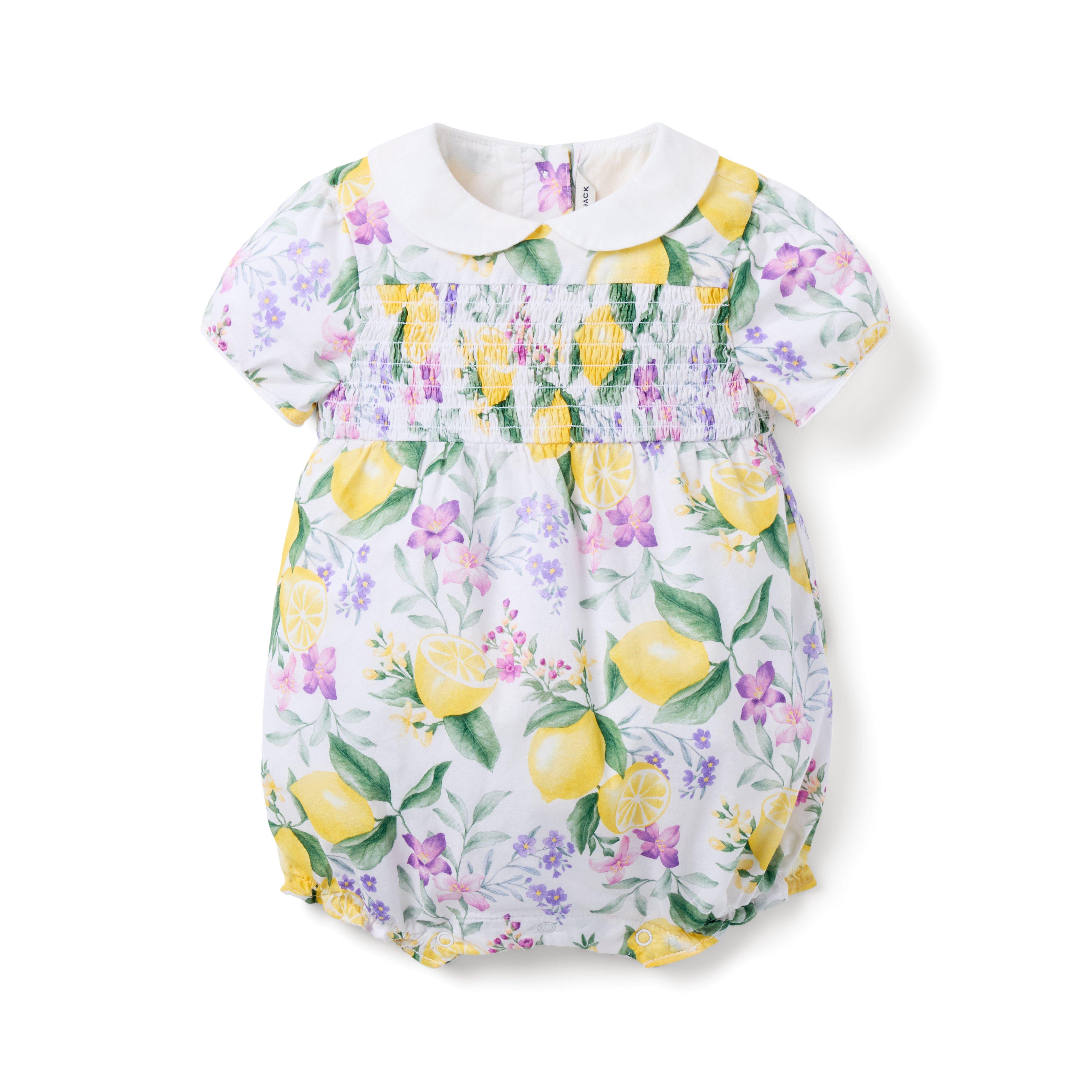 Janie and Jack Baby Lemon Floral Romper