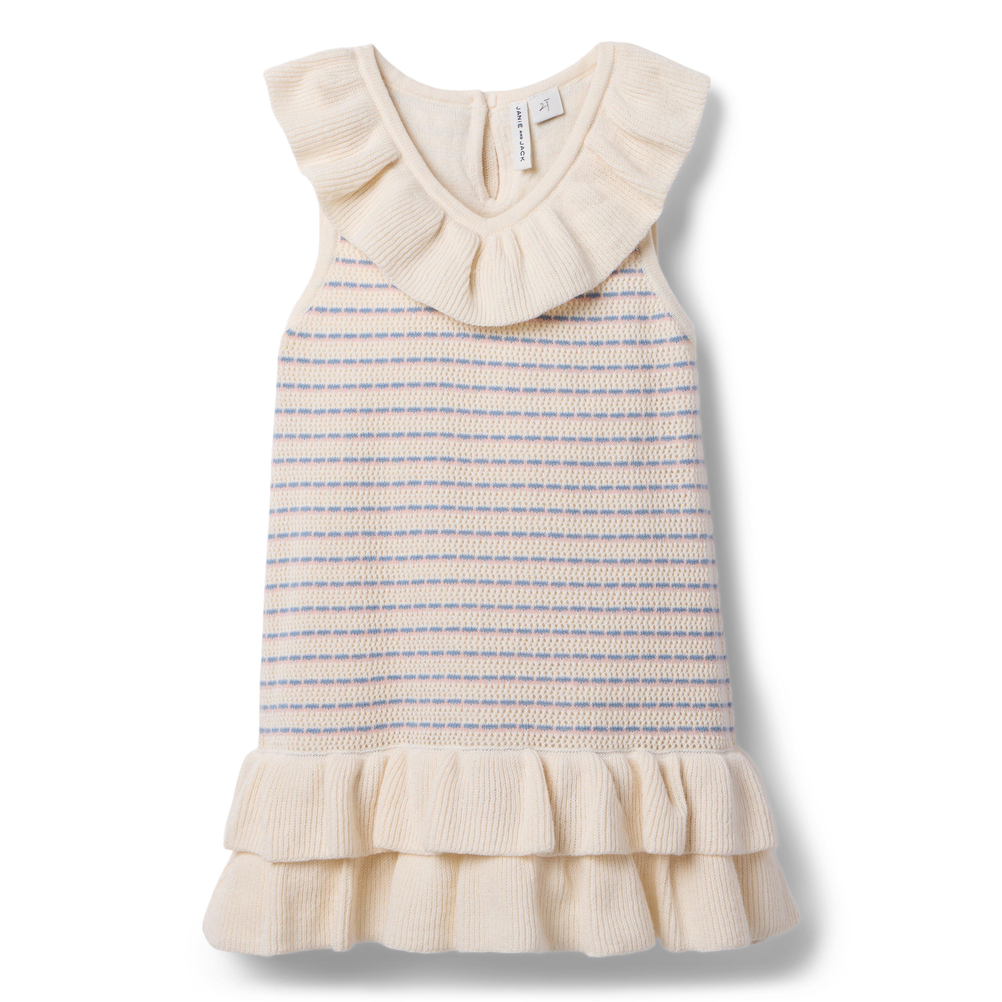 Janie and Jack Crochet Ruffle Sweater Dress