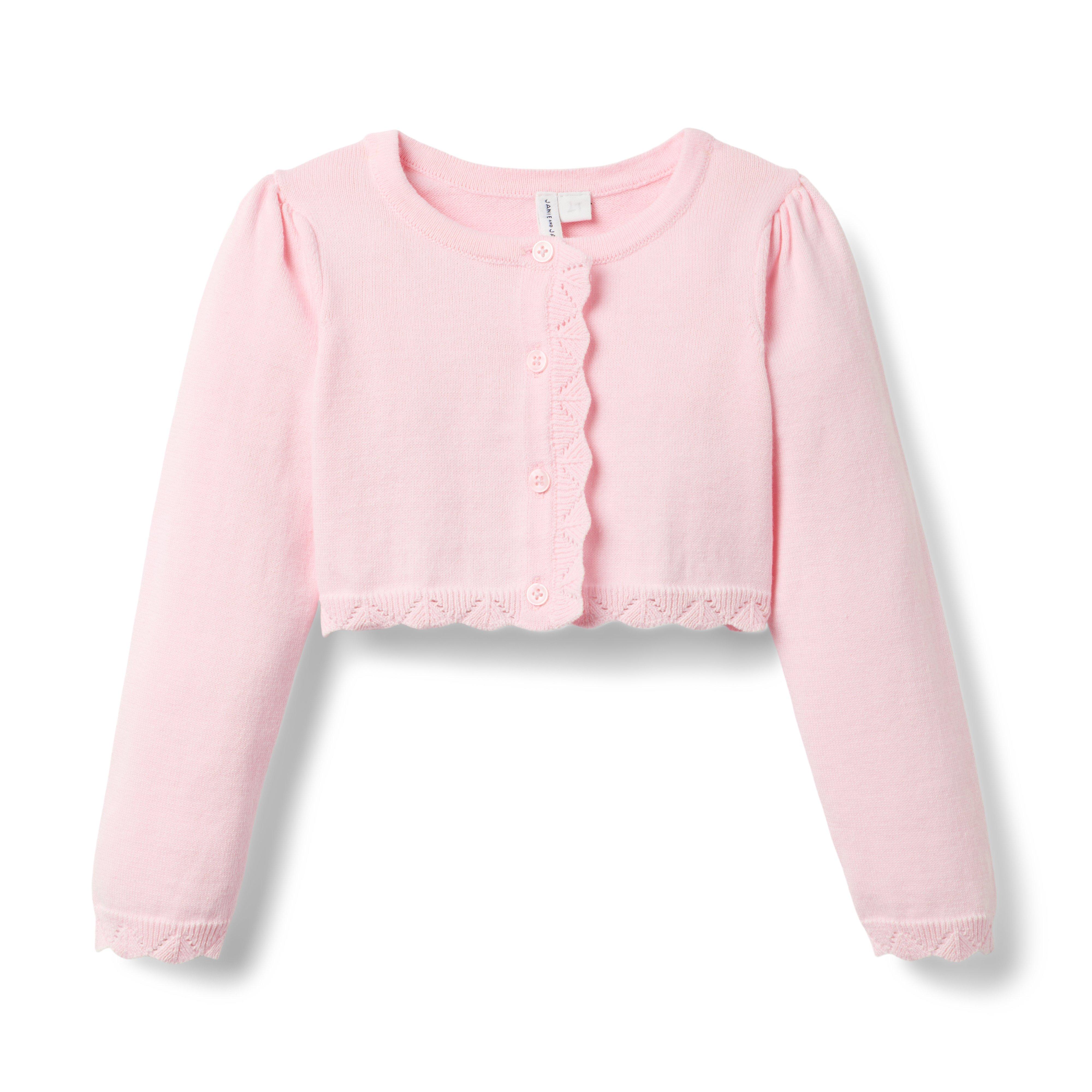 Janie and Jack Crochet Trim Cropped Cardigan