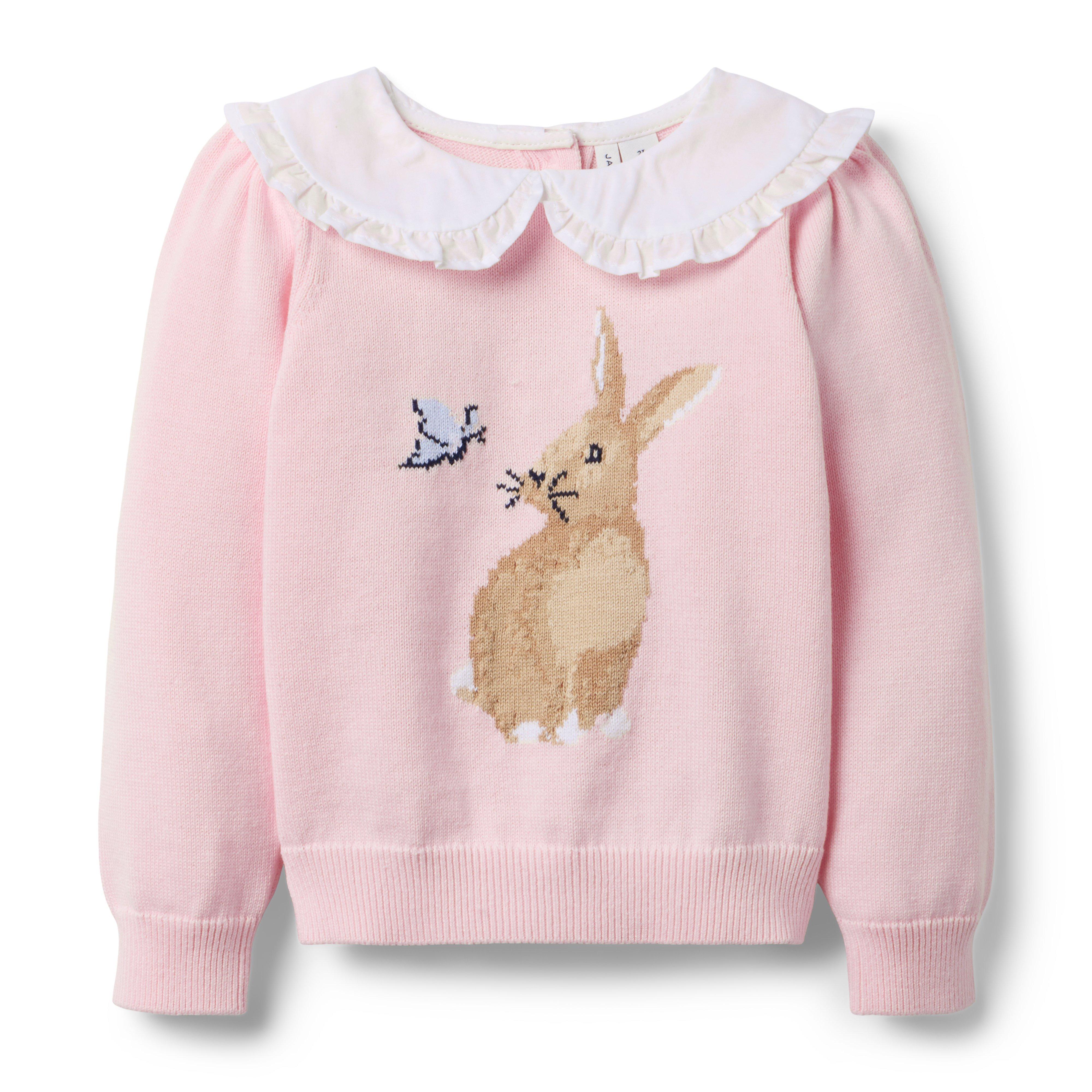 Janie and Jack Bunny Ruffle Collar Sweater