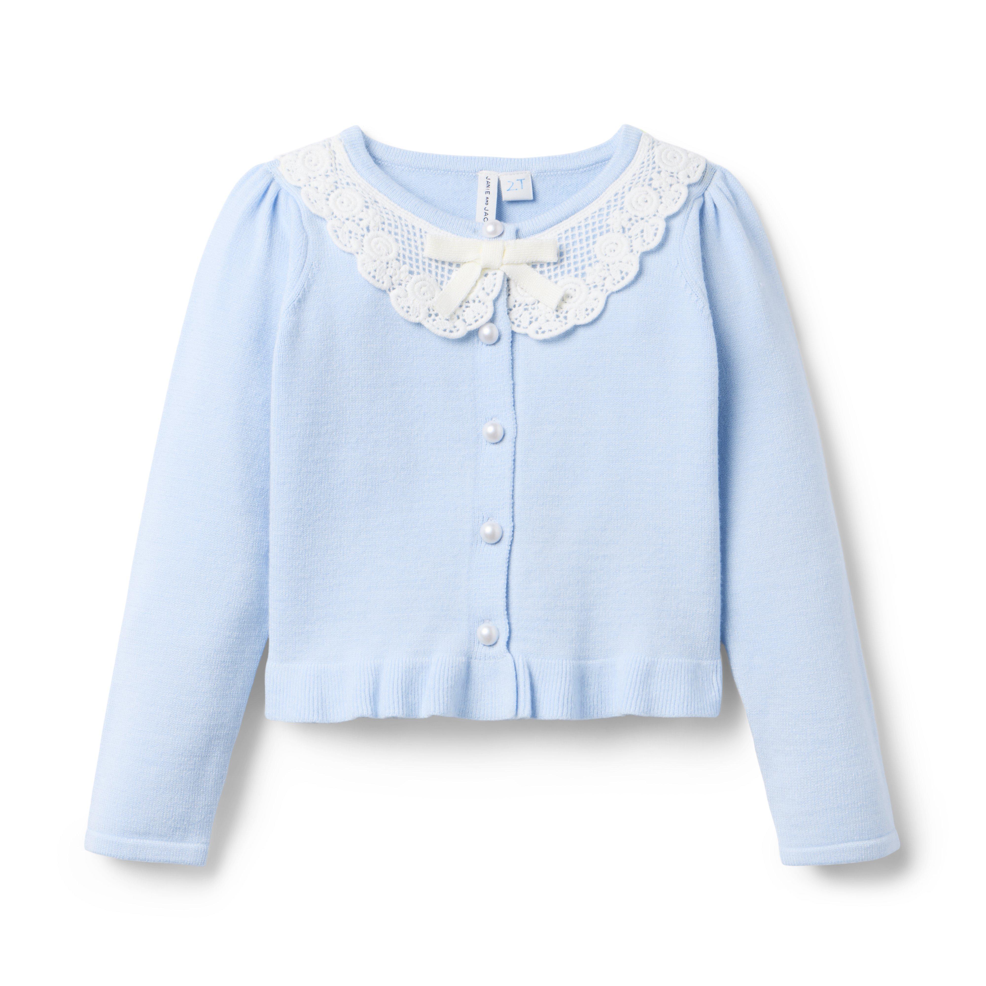 Janie and Jack Floral Lace Collar Cardigan