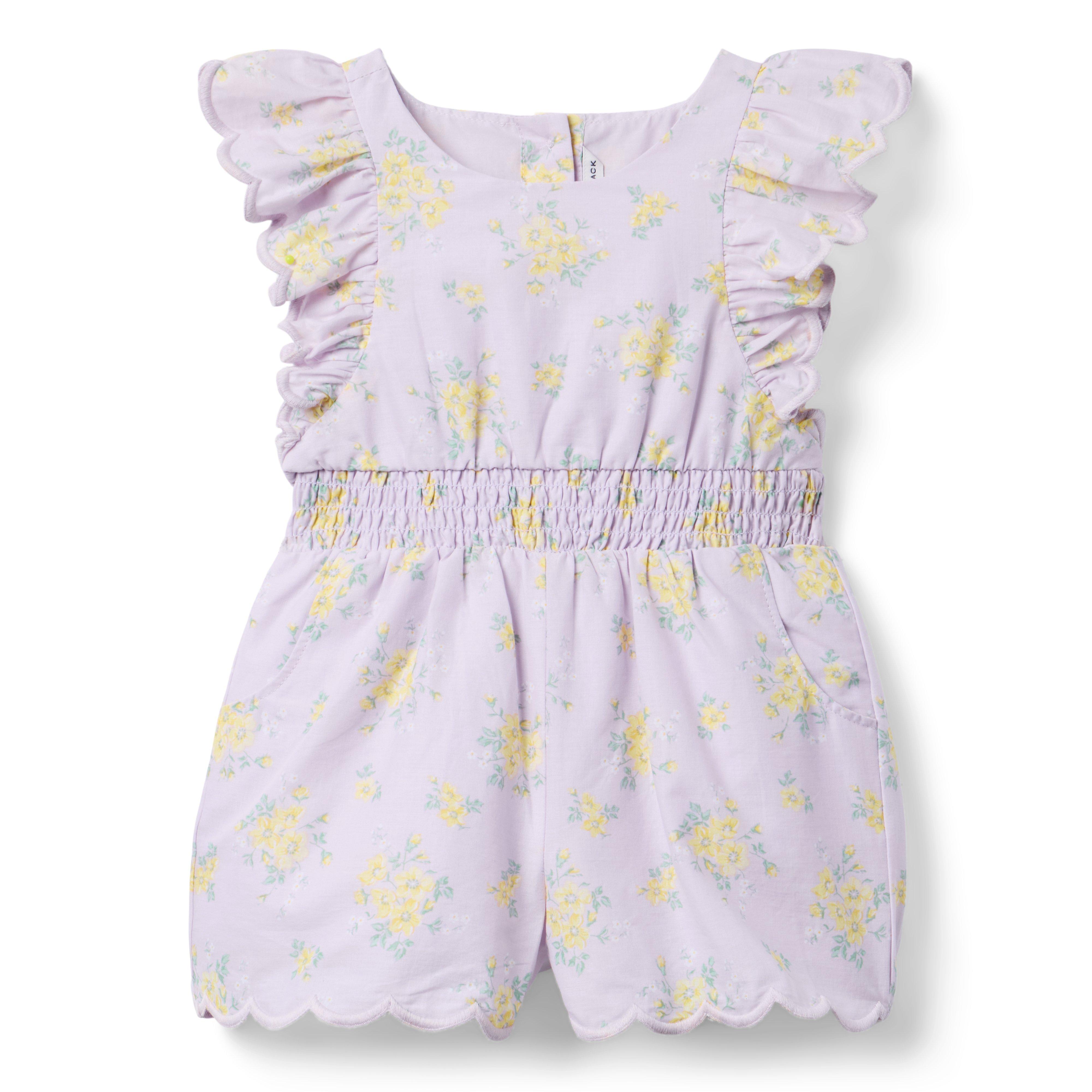 Janie and Jack Floral Scalloped Romper