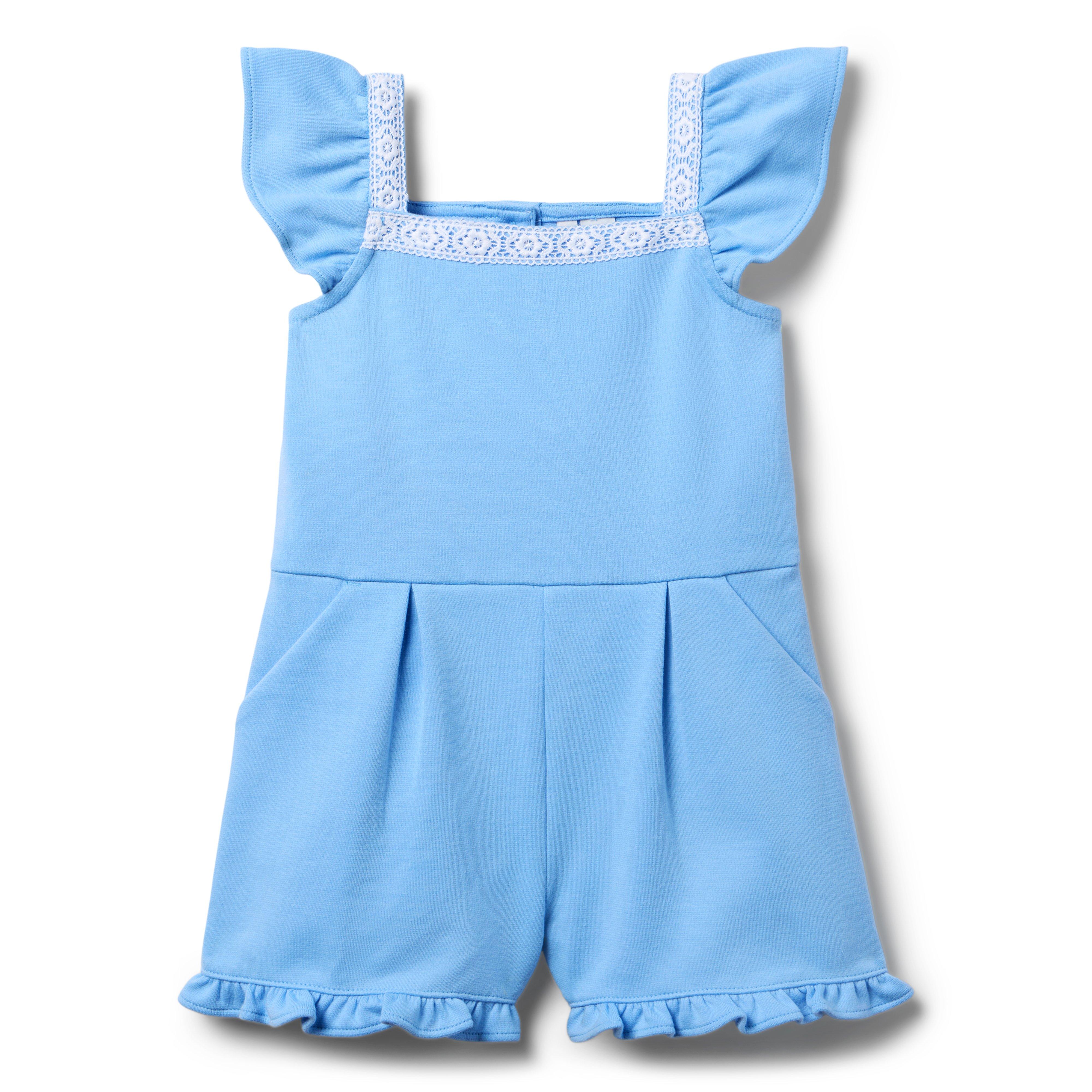 Janie and Jack Lace Trim Ponte Romper