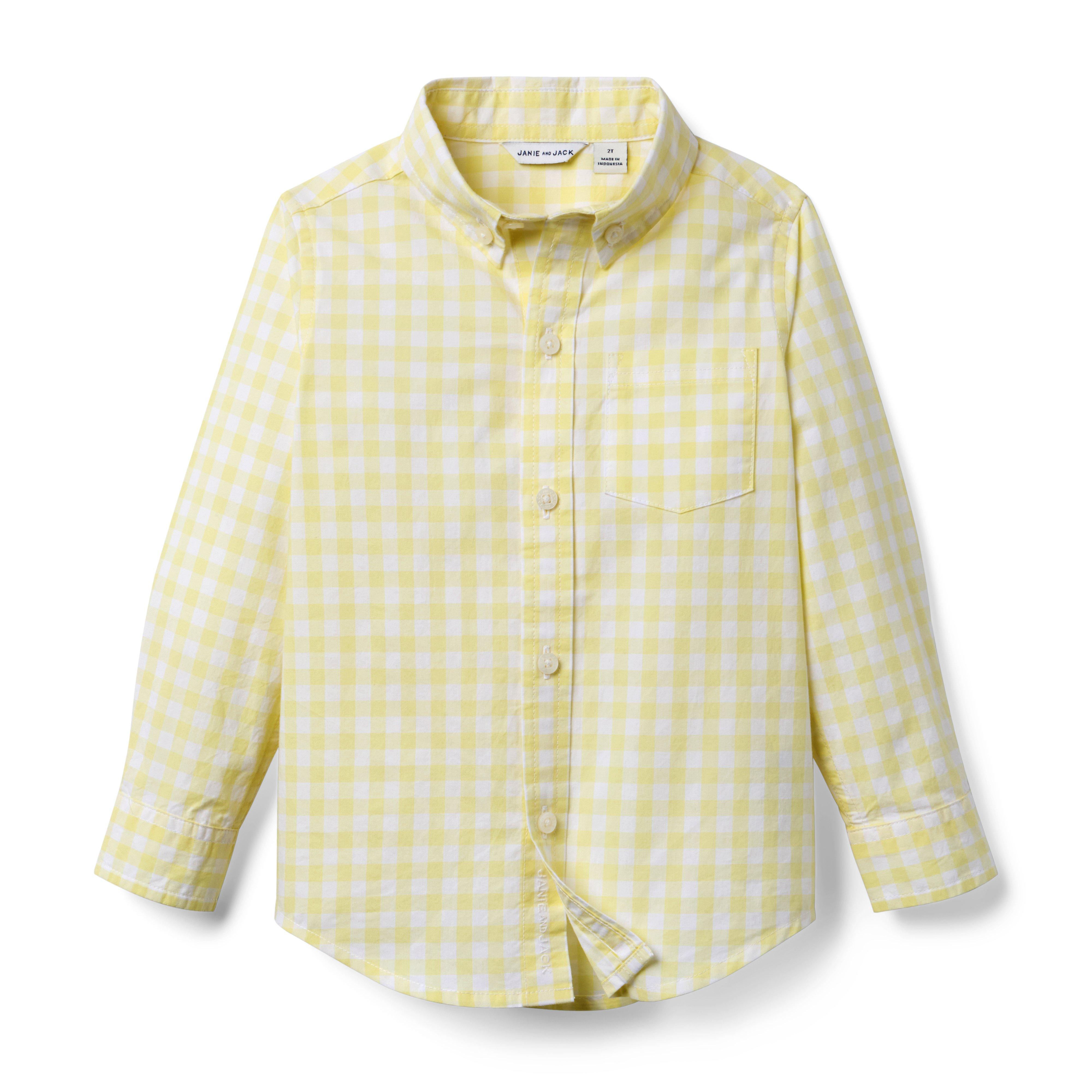 Janie and Jack Gingham Poplin Shirt