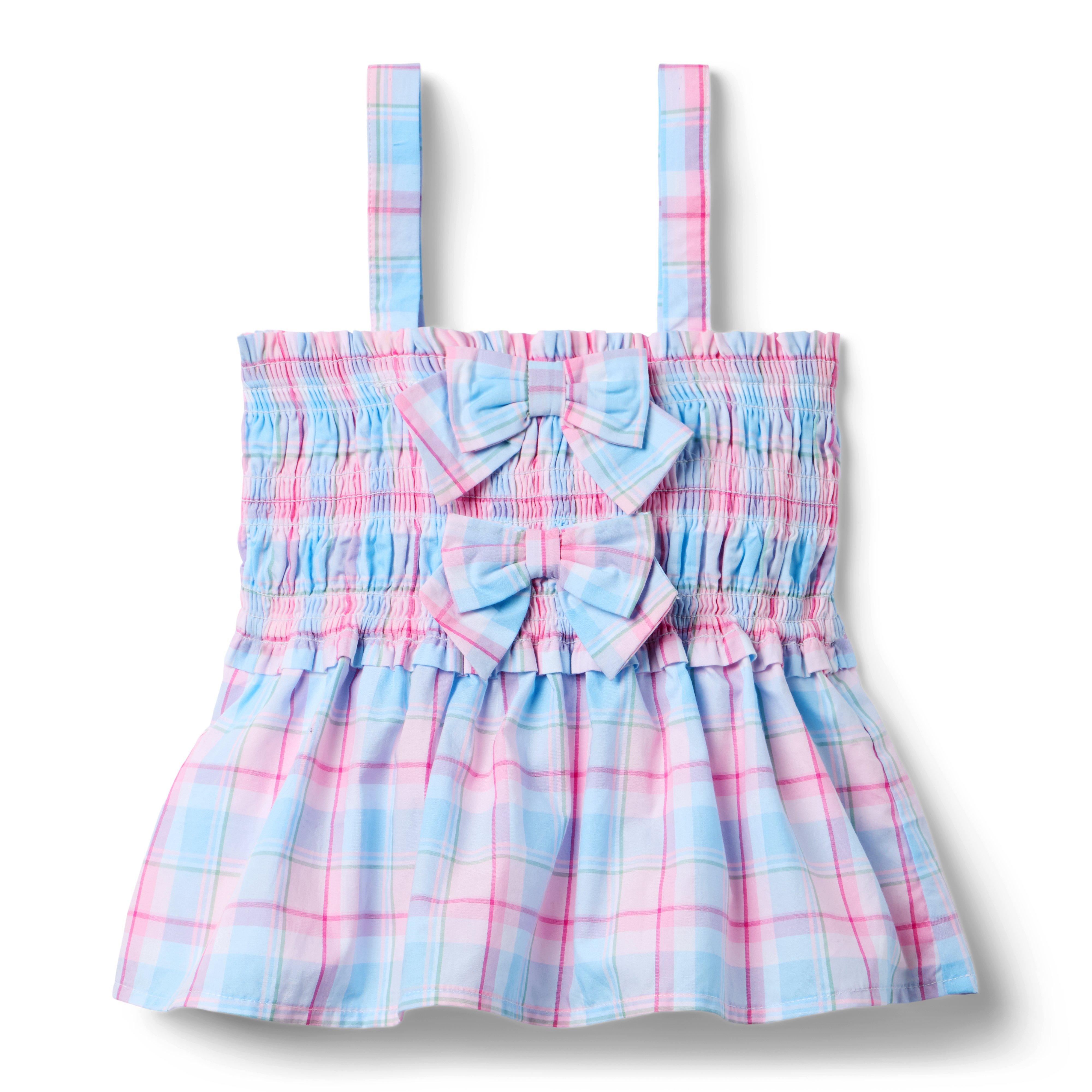 Janie and Jack Plaid Bow Smocked Top