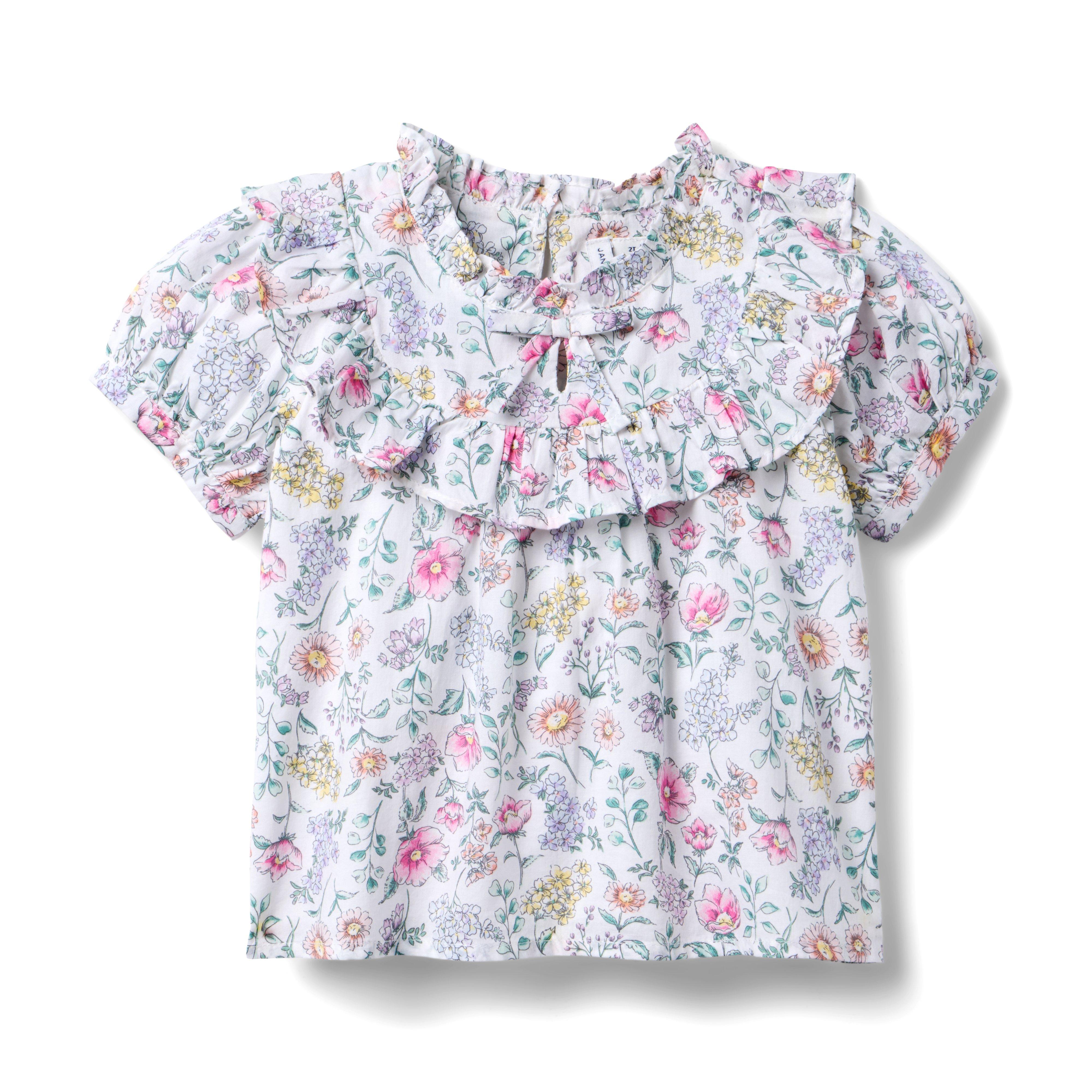 Janie and Jack Floral Ruffle Top