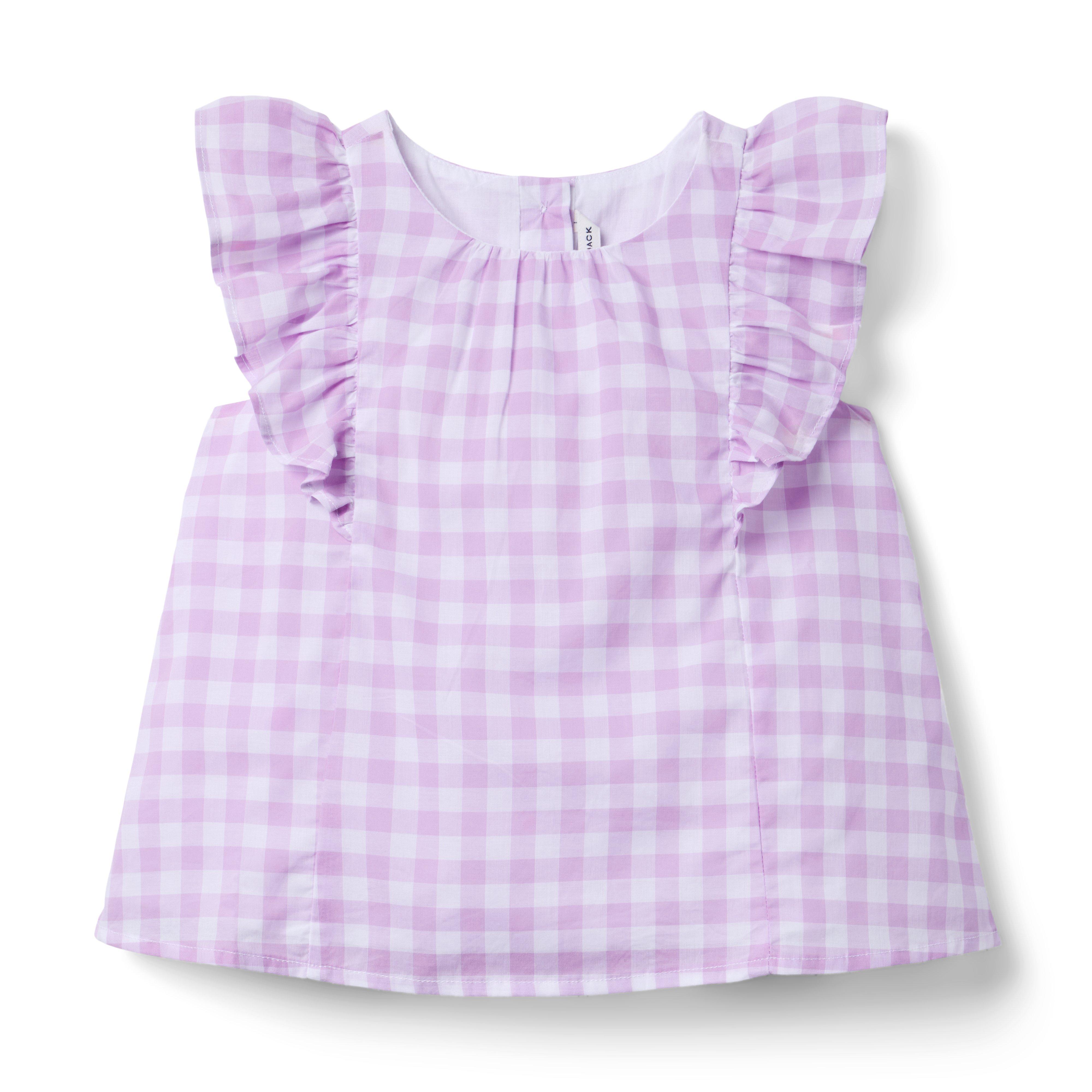 Janie and Jack Gingham Ruffle Top