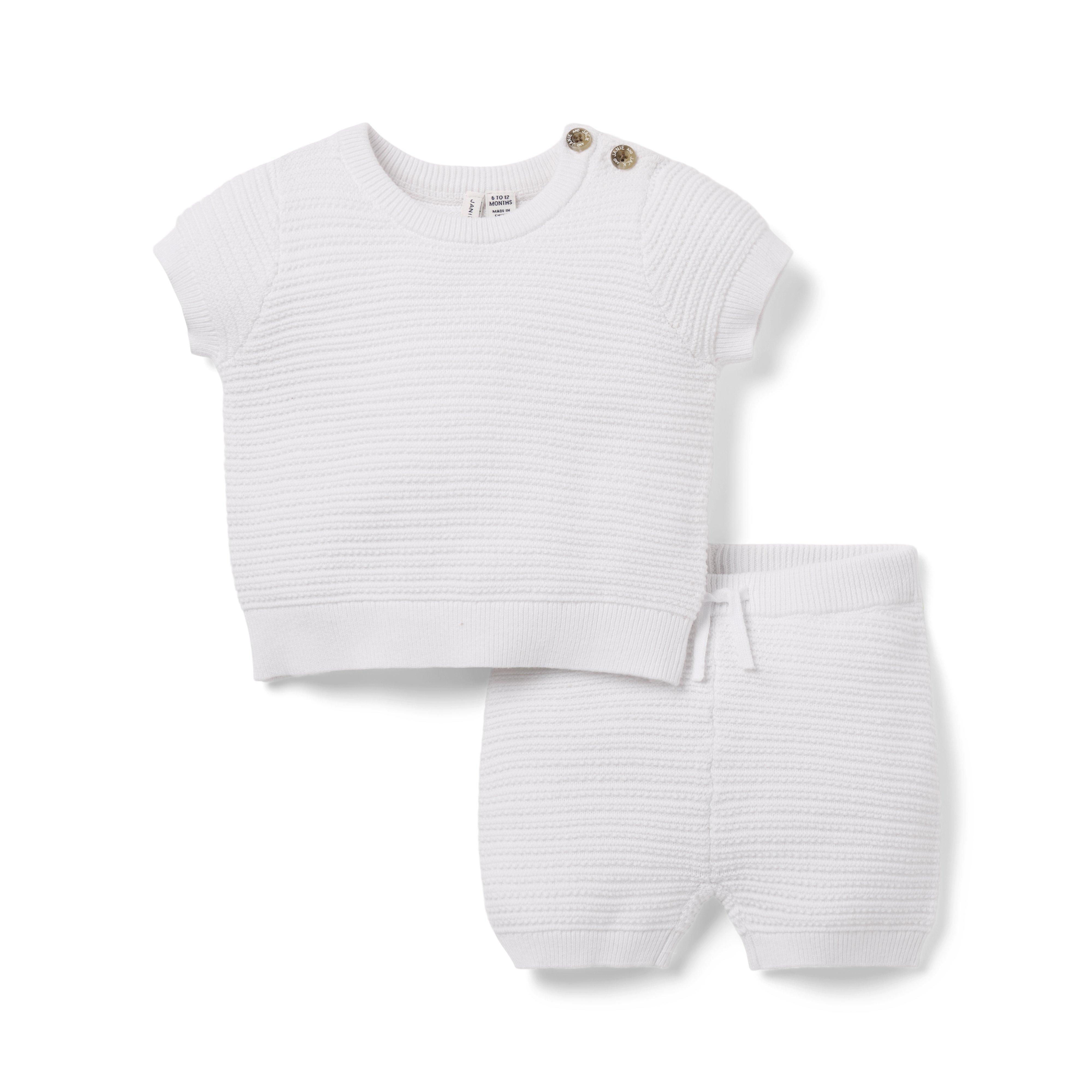 Janie and Jack Baby Textured Stripe Sweater Set