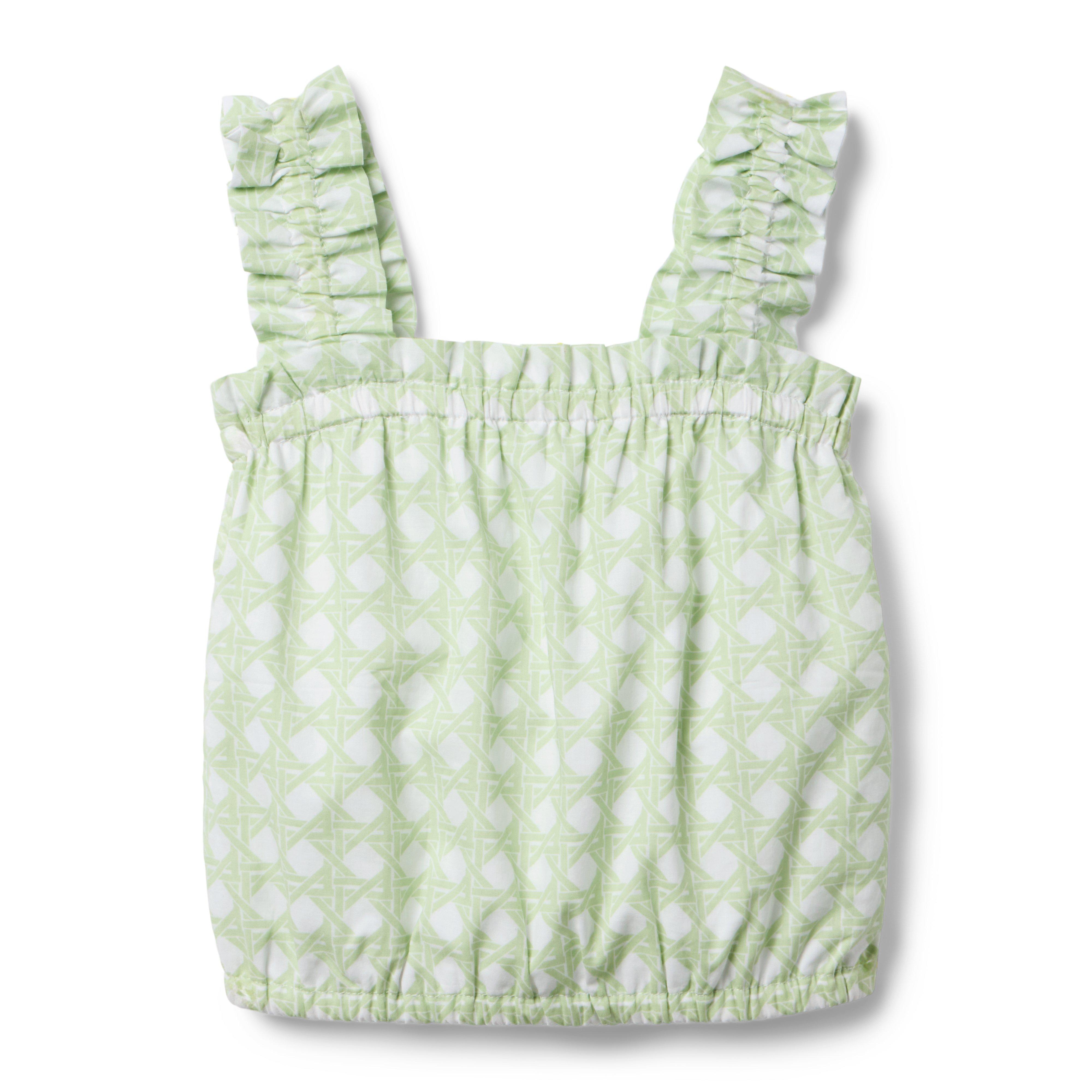 Janie and Jack Checked Ruffle Strap Top