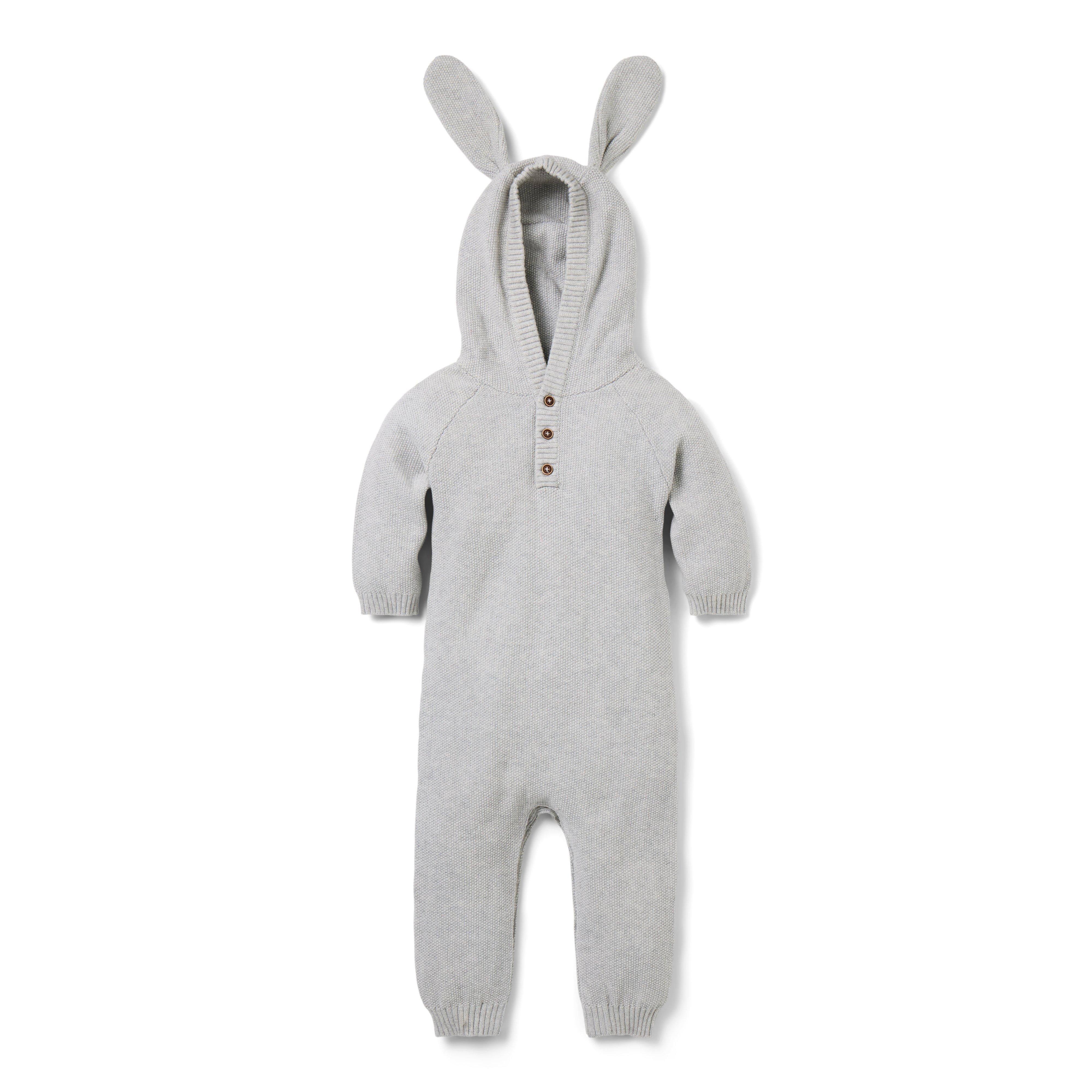 Janie and Jack Baby Bunny Ear Hooded One-Piece