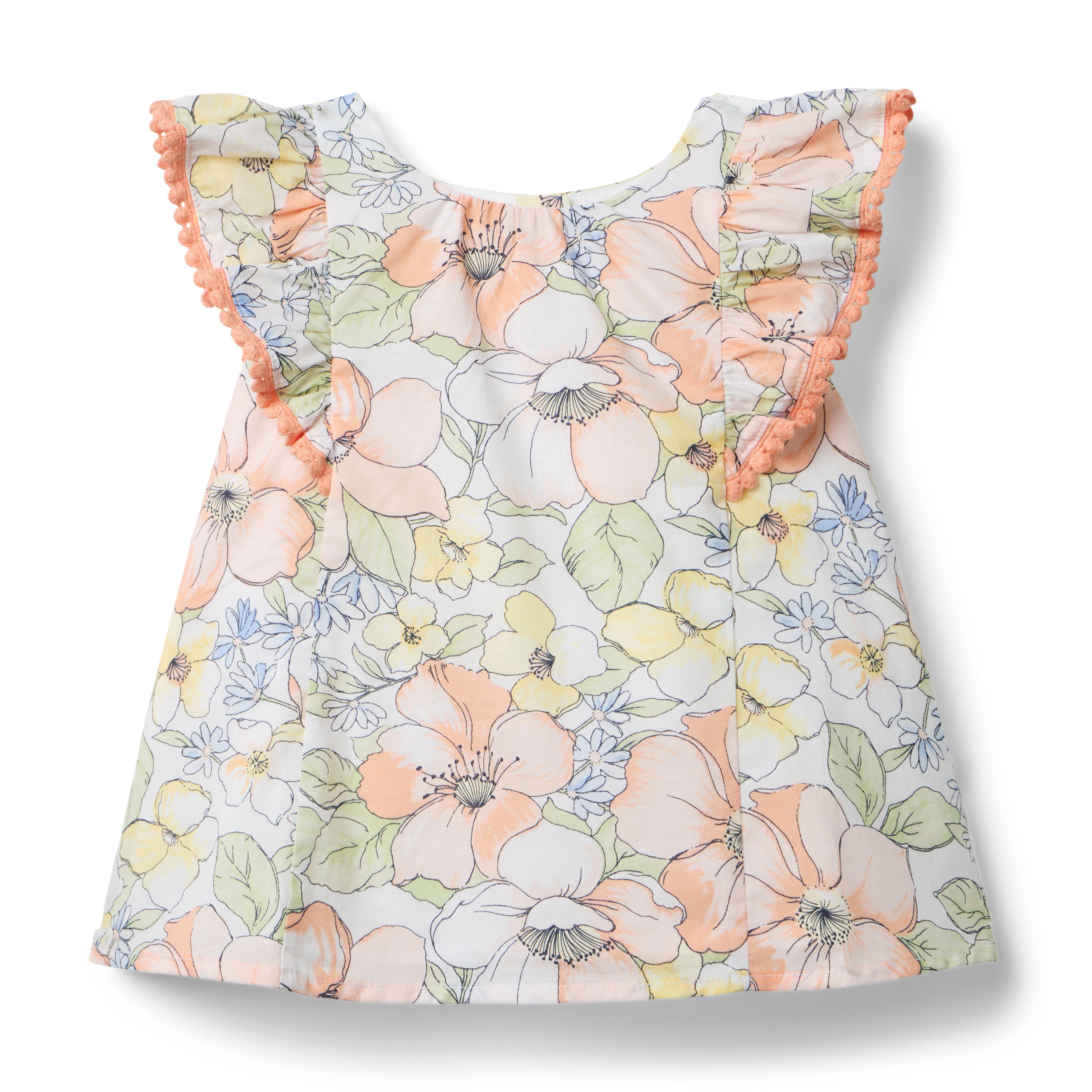 Janie and Jack Floral Circle Trim Top