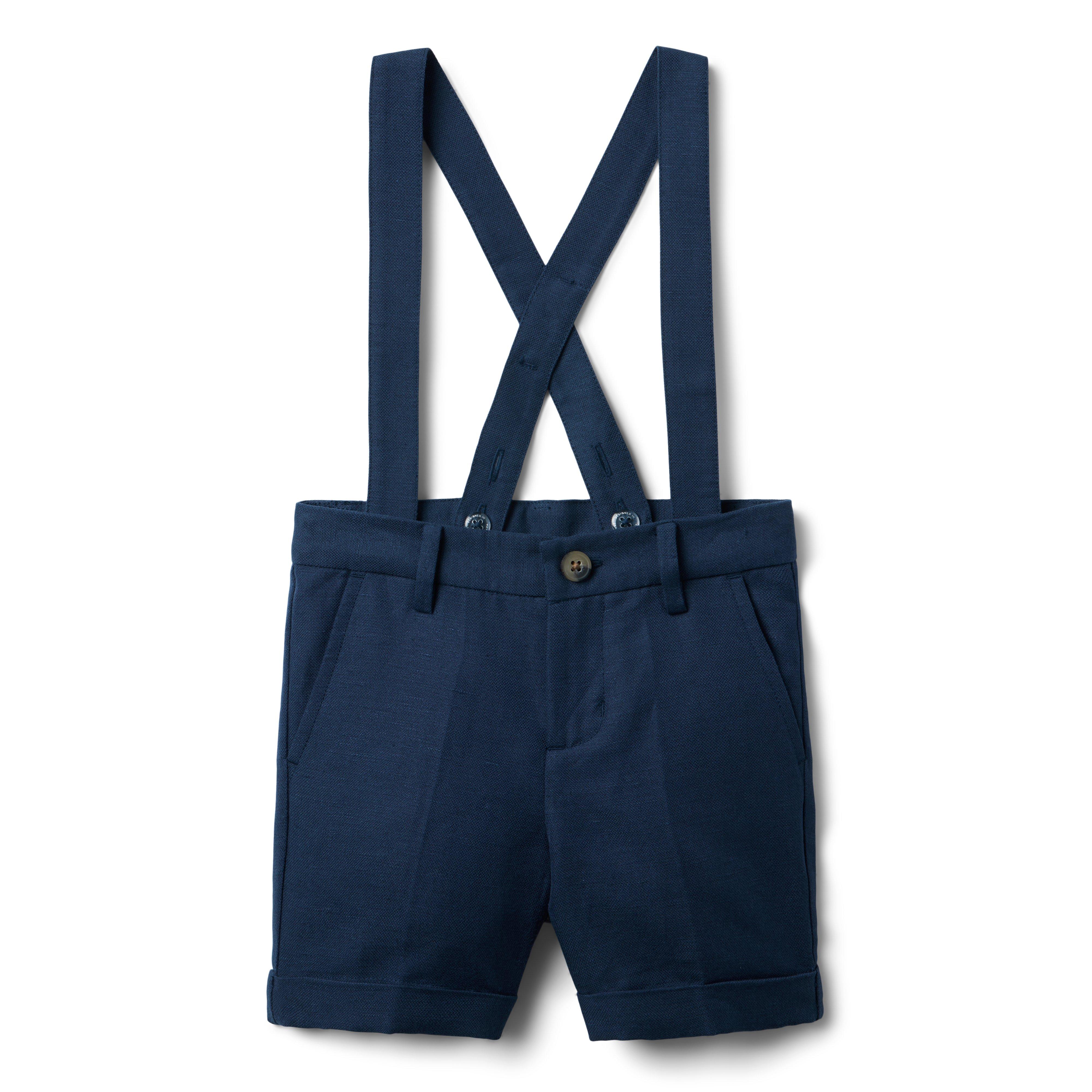 Janie and Jack Linen-Cotton Suspender Short