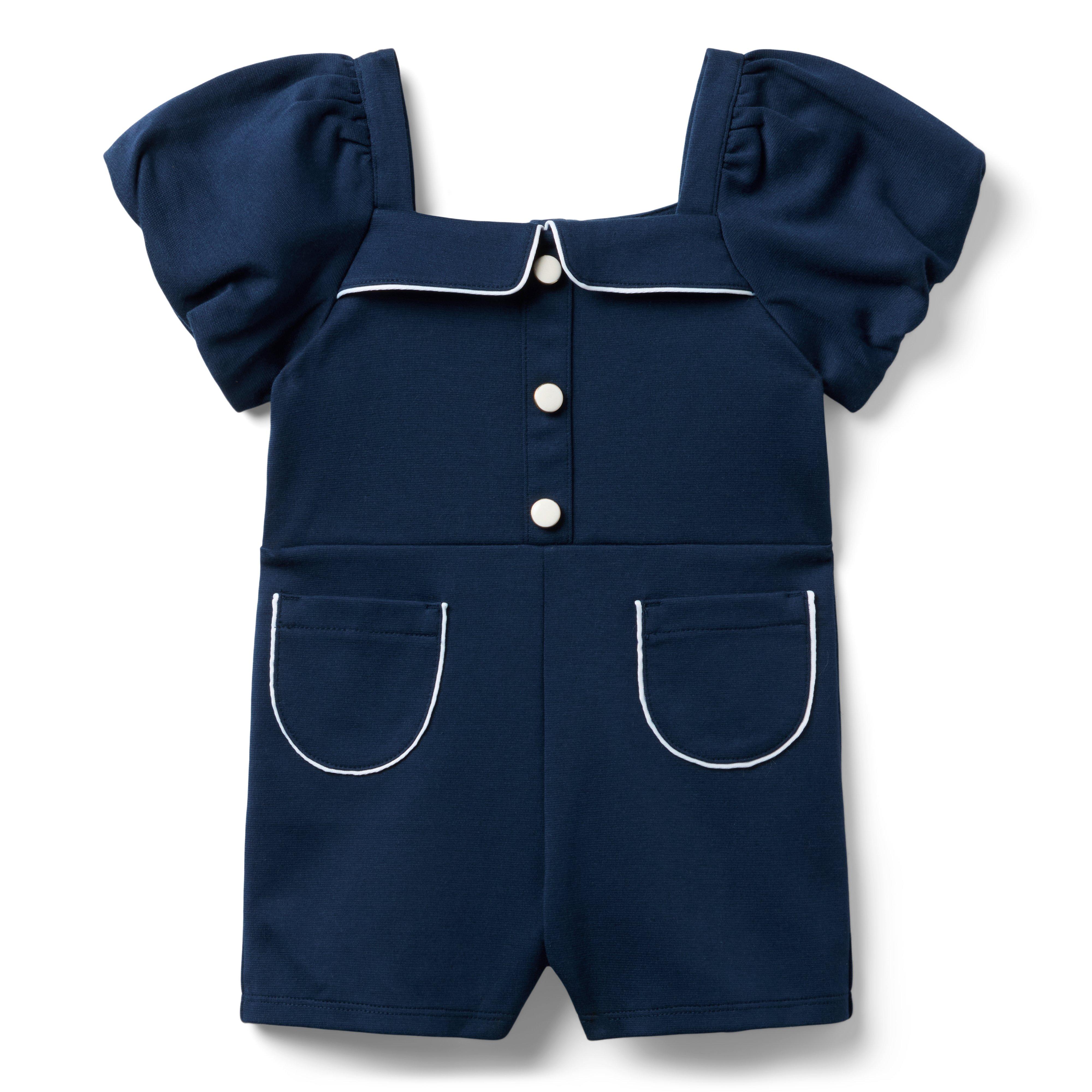 Janie and Jack Puff Sleeve Ponte Romper