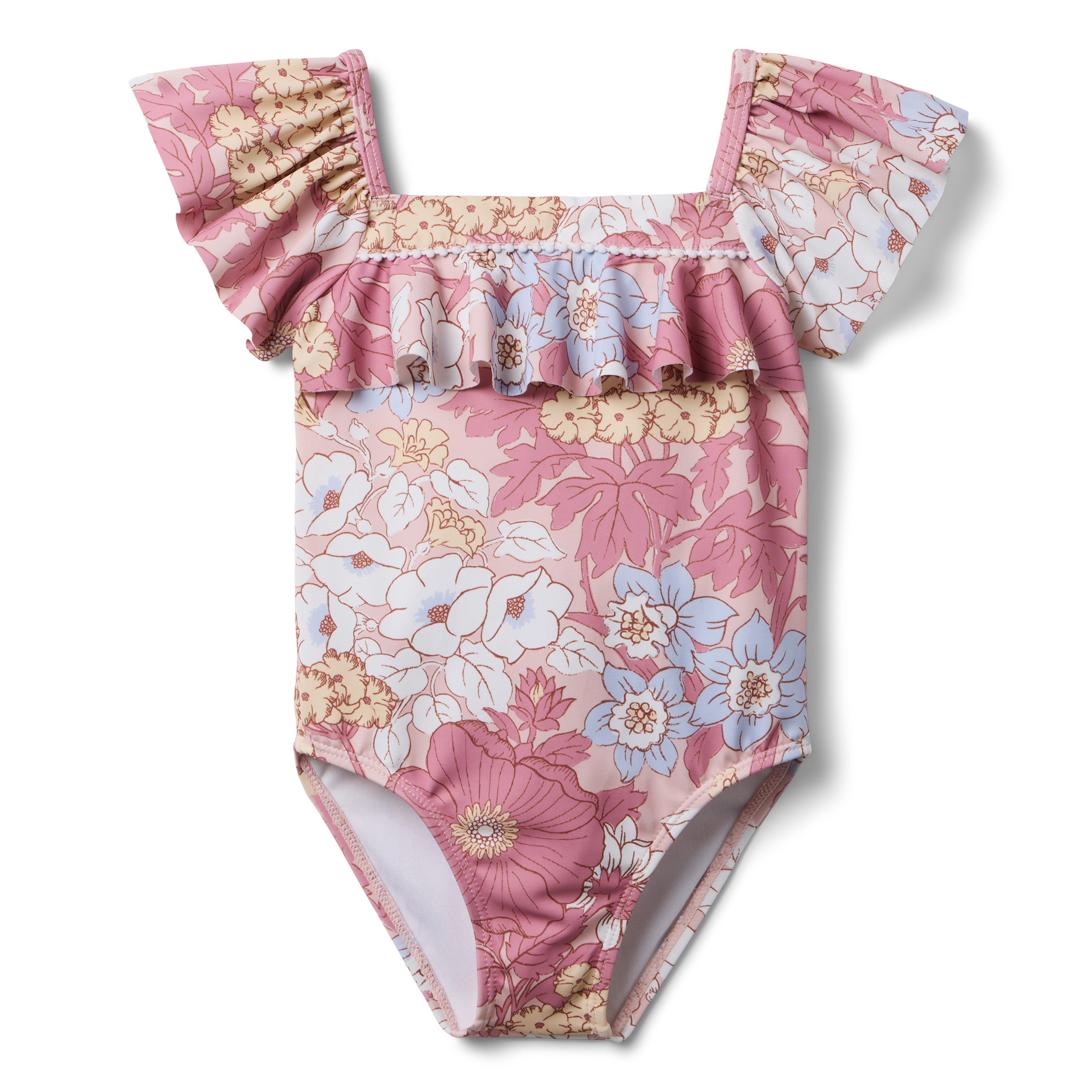 Janie and Jack Recycled Floral Ruffle Swimsuit