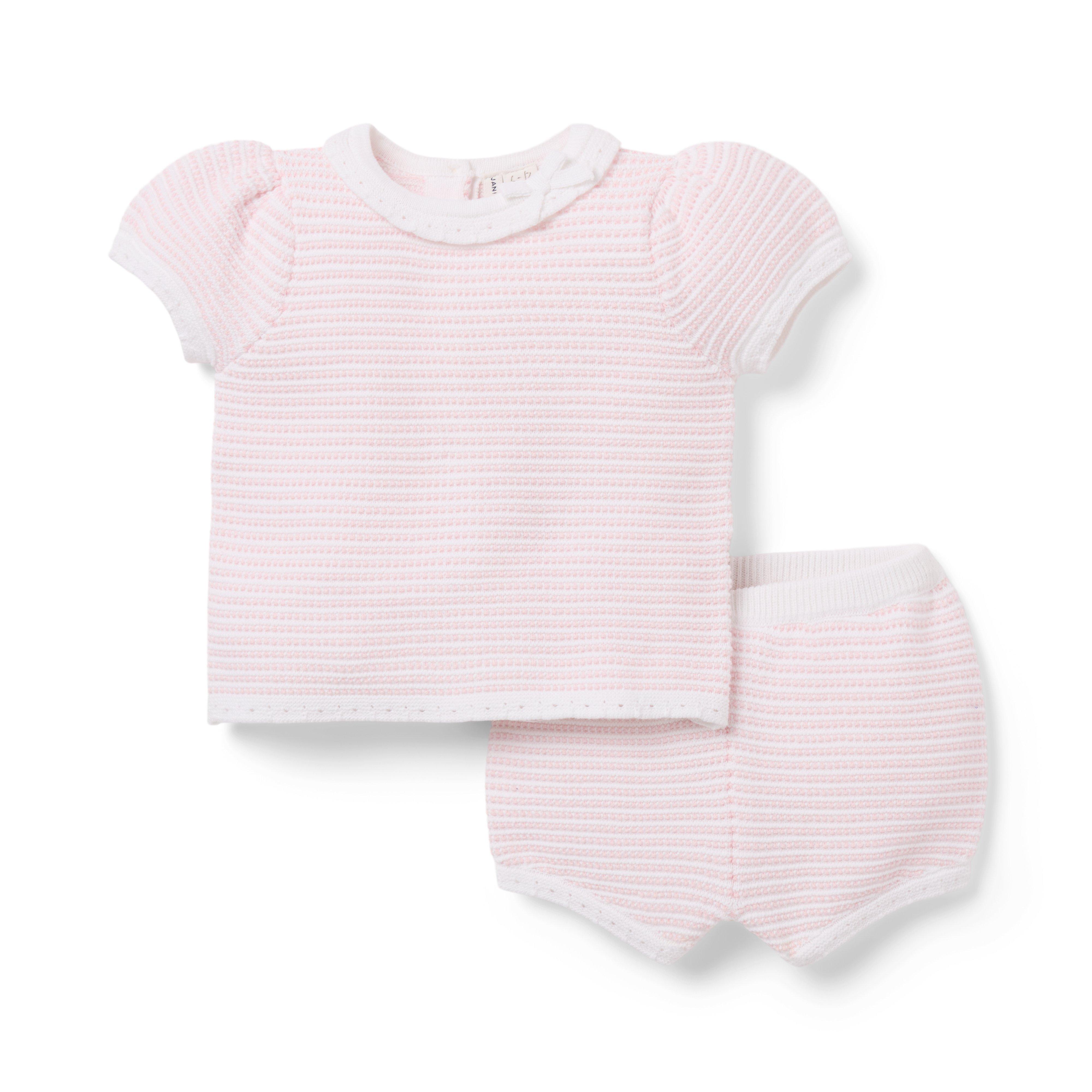 Janie and Jack Baby Textured Striped Sweater Set