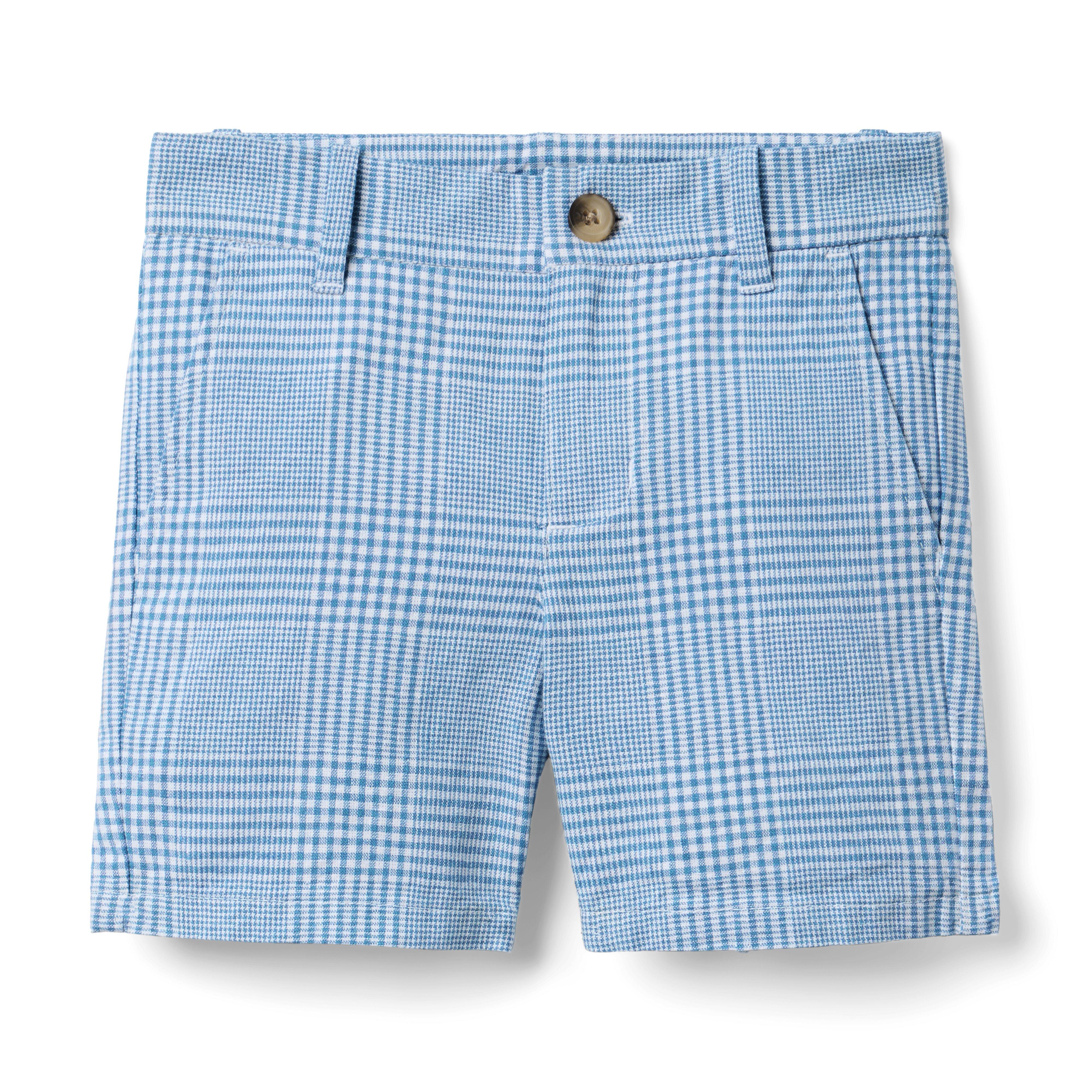 Janie and Jack Tattersall Linen-Cotton Short