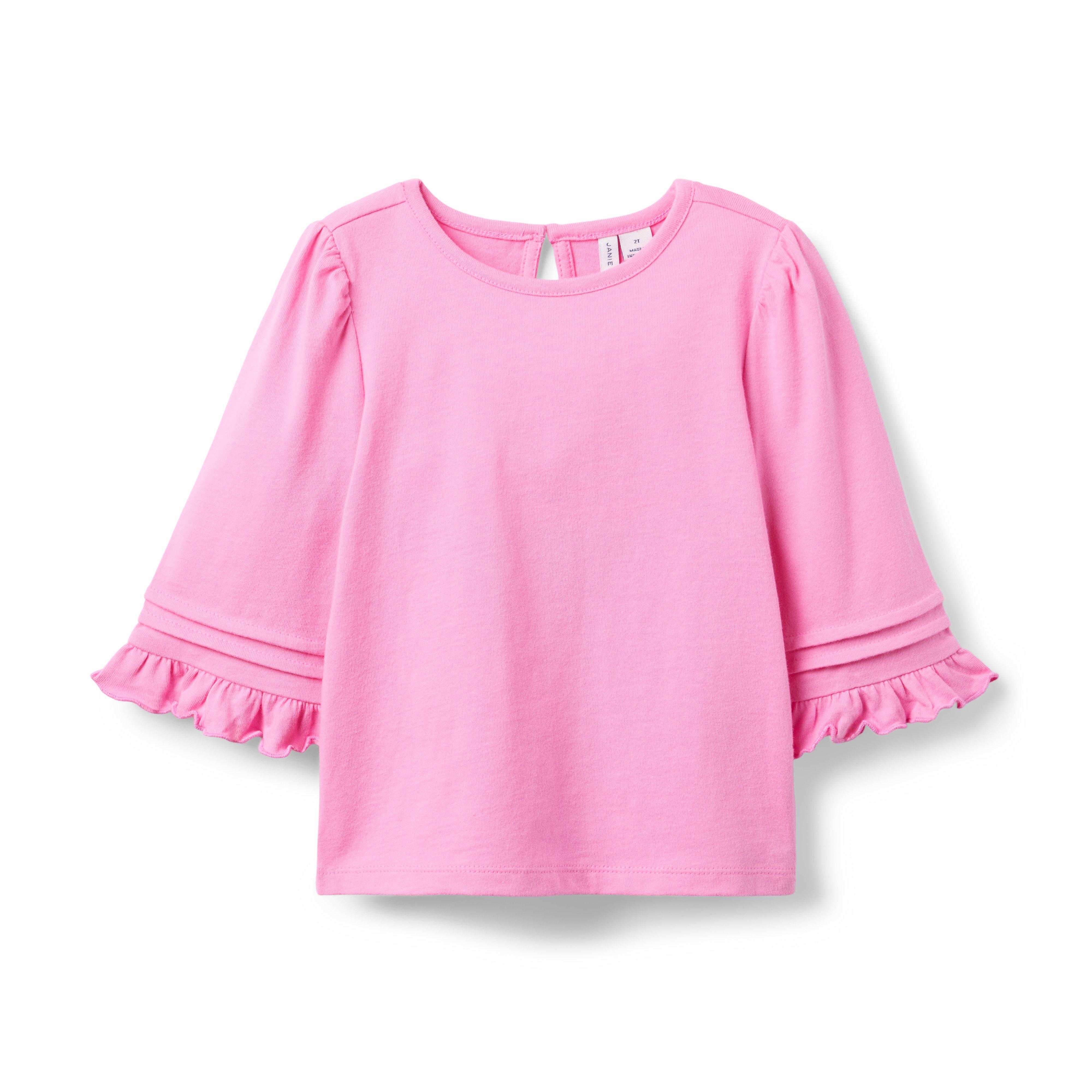 Janie and Jack Pintuck Ruffle Sleeve Top
