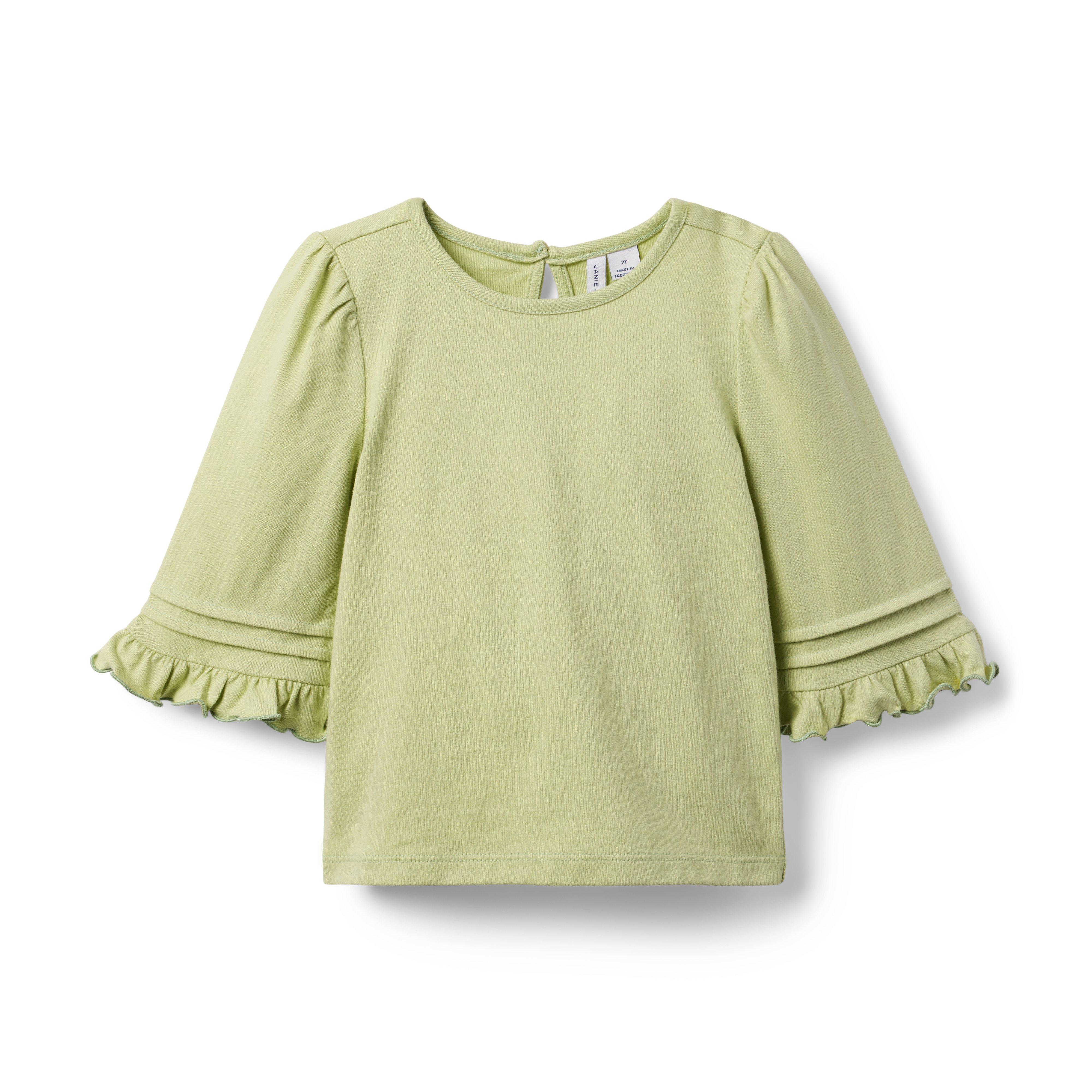 Janie and Jack Pintuck Ruffle Sleeve Top