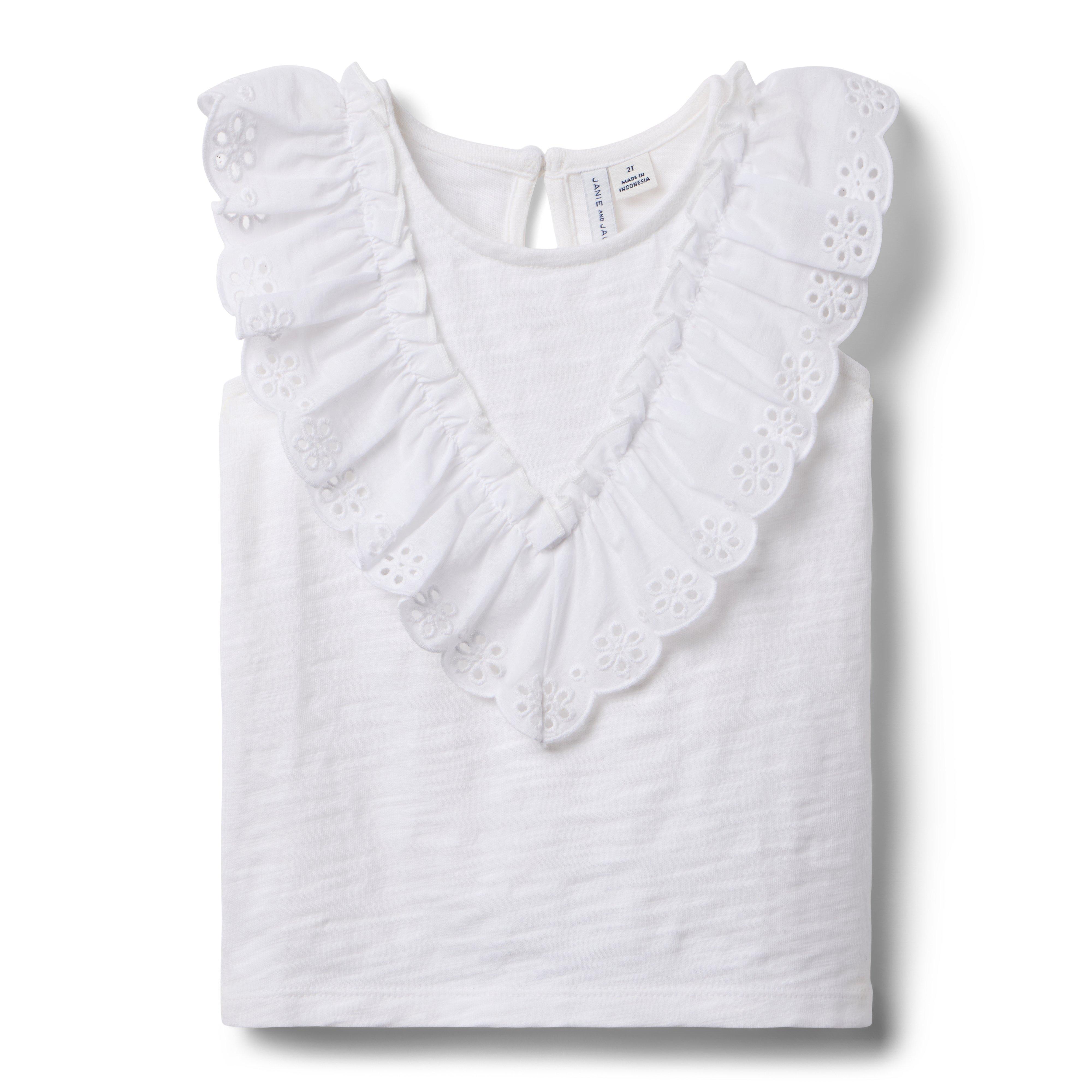 Janie and Jack Eyelet Ruffle Top