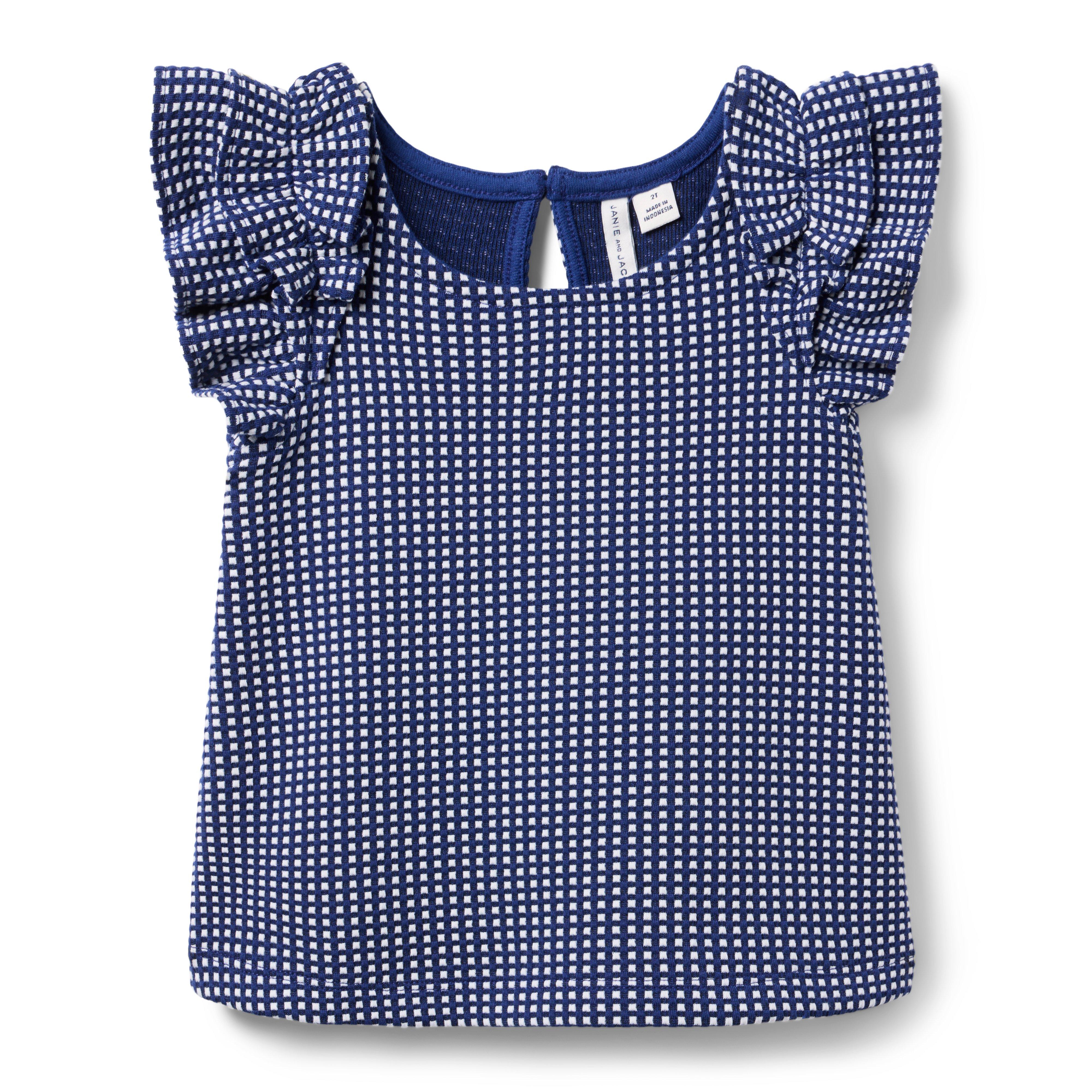 Janie and Jack Gingham Ruffle Top