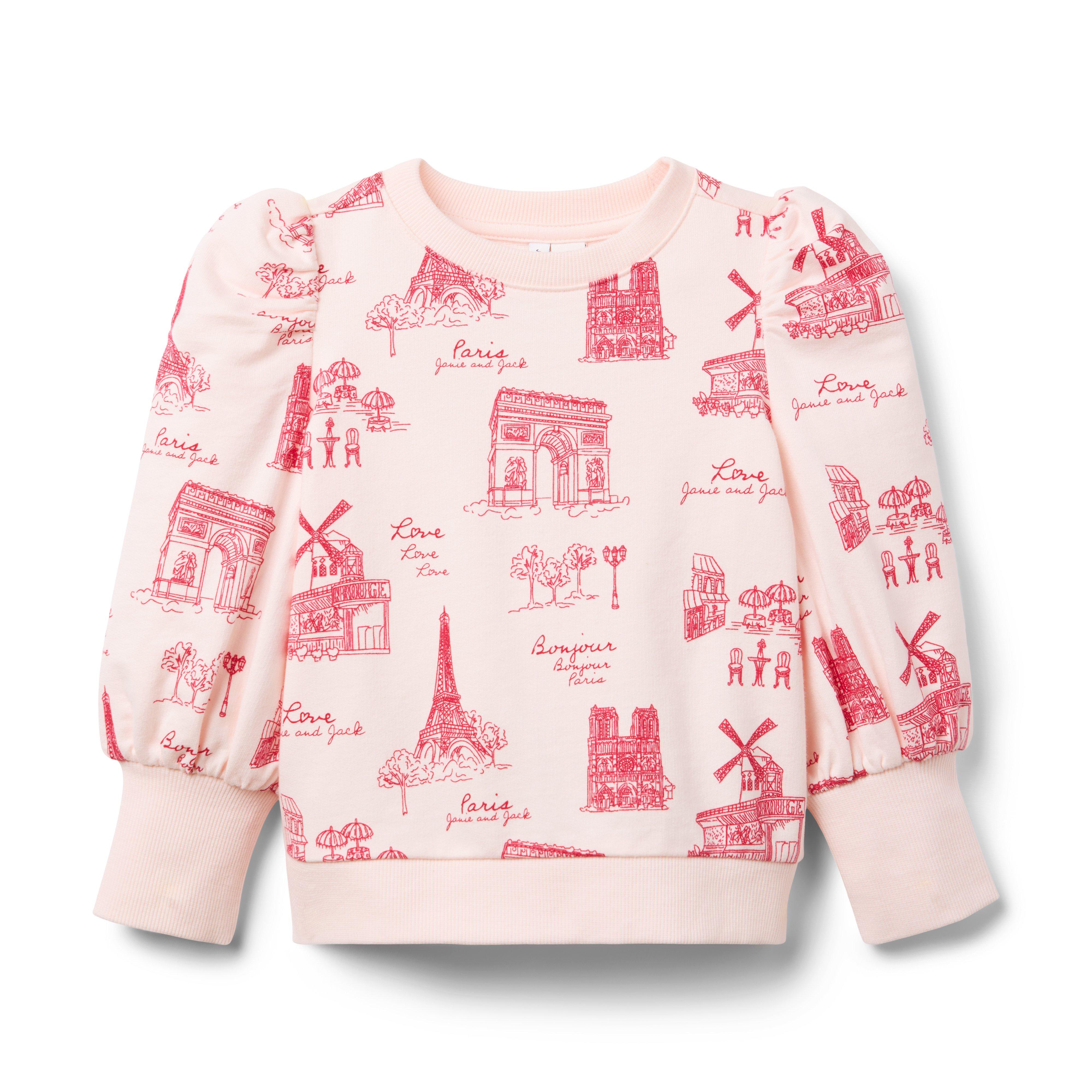 Janie and Jack Paris Puff Sleeve Sweatshirt
