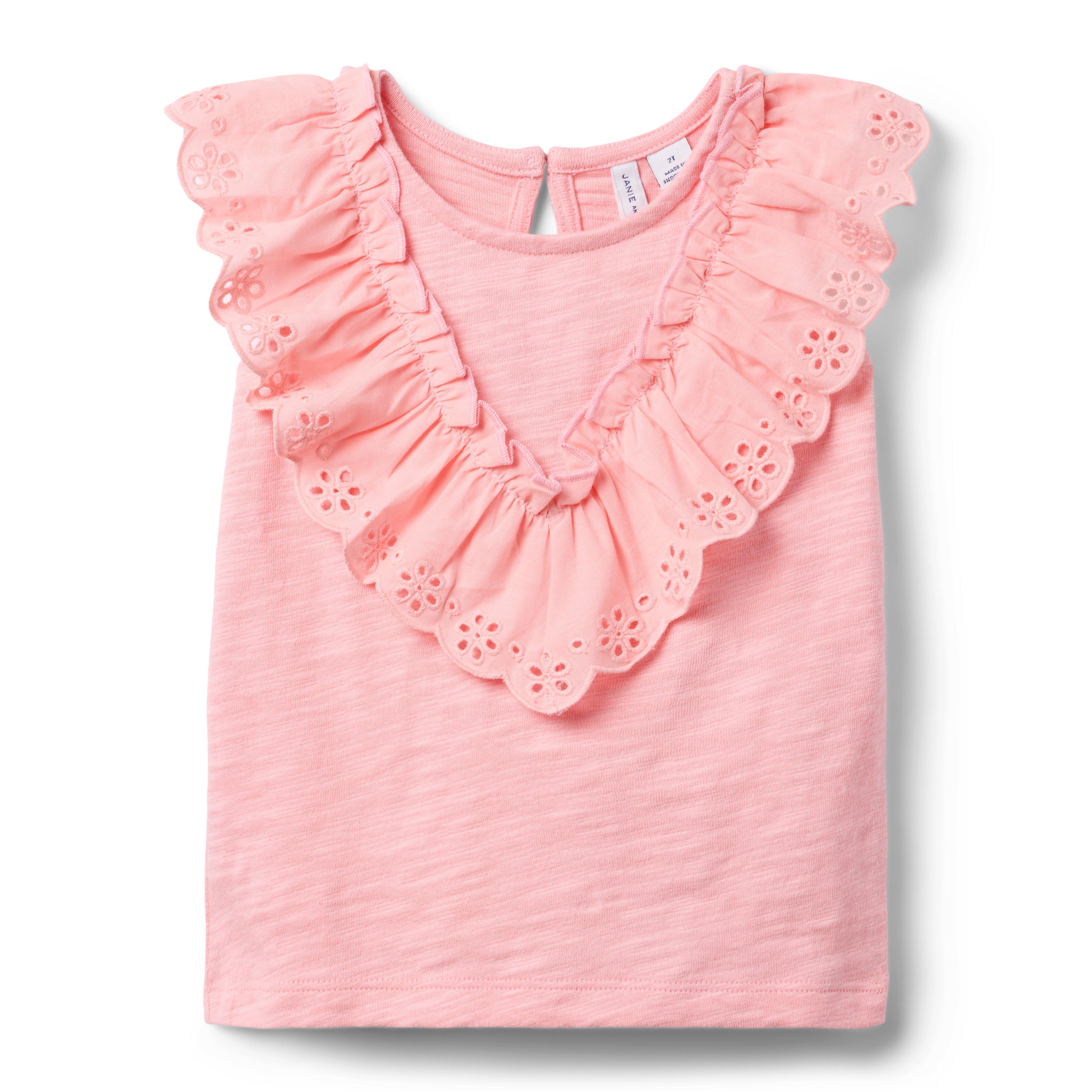 Janie and Jack Eyelet Ruffle Top