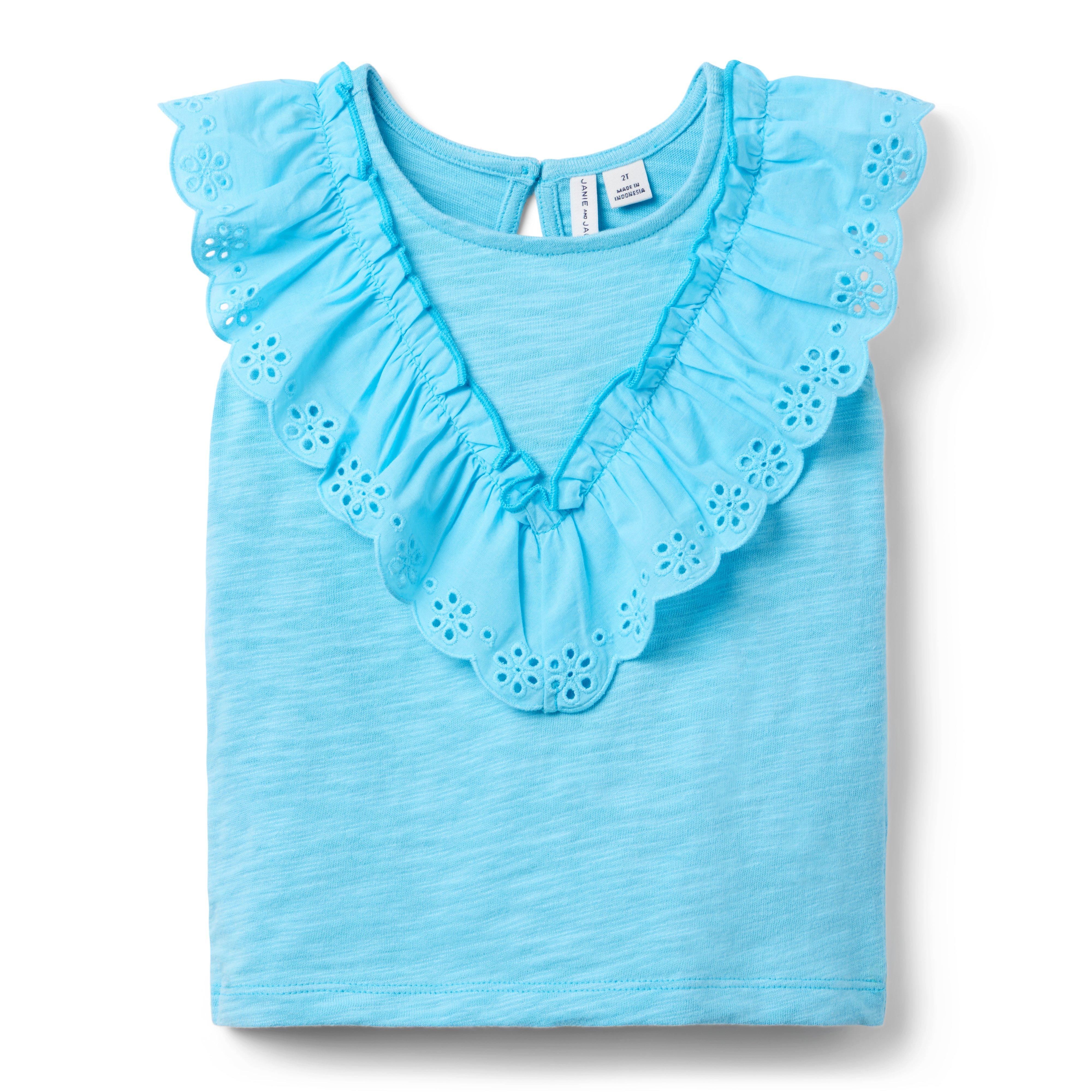Janie and Jack Eyelet Ruffle Top