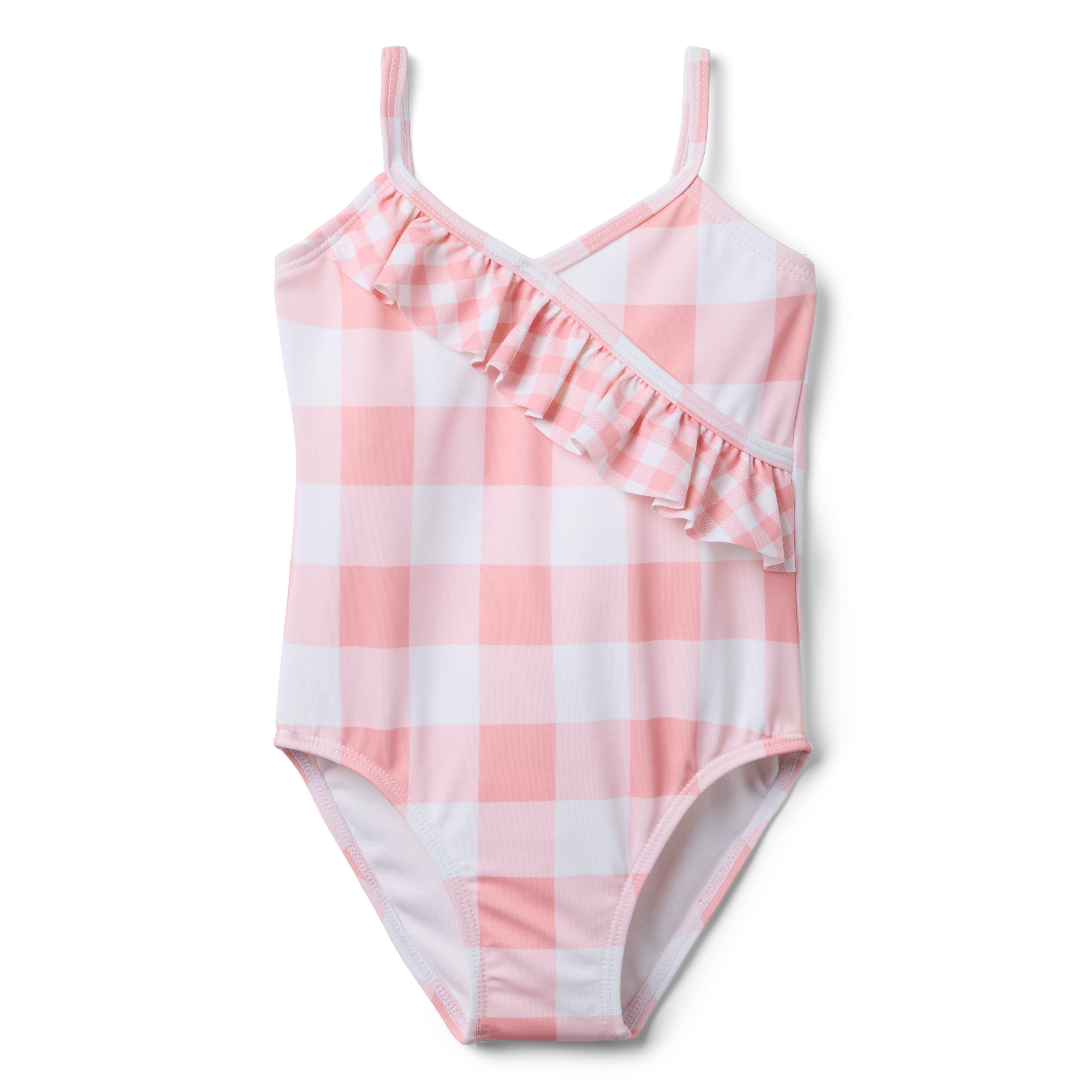 Janie and Jack Recycled Gingham Ruffle Swimsuit