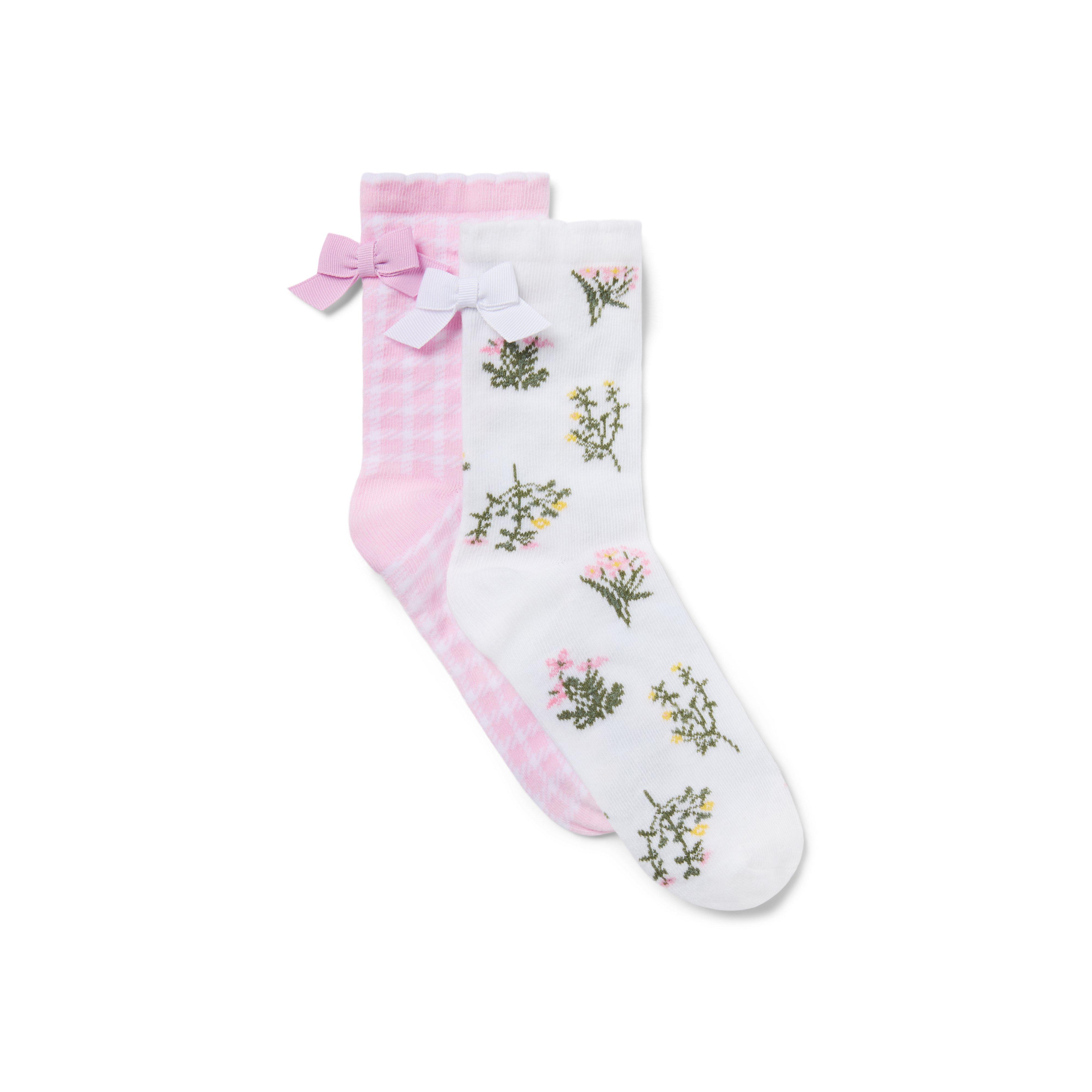 Janie and Jack Floral and Gingham Sock 2-Pack