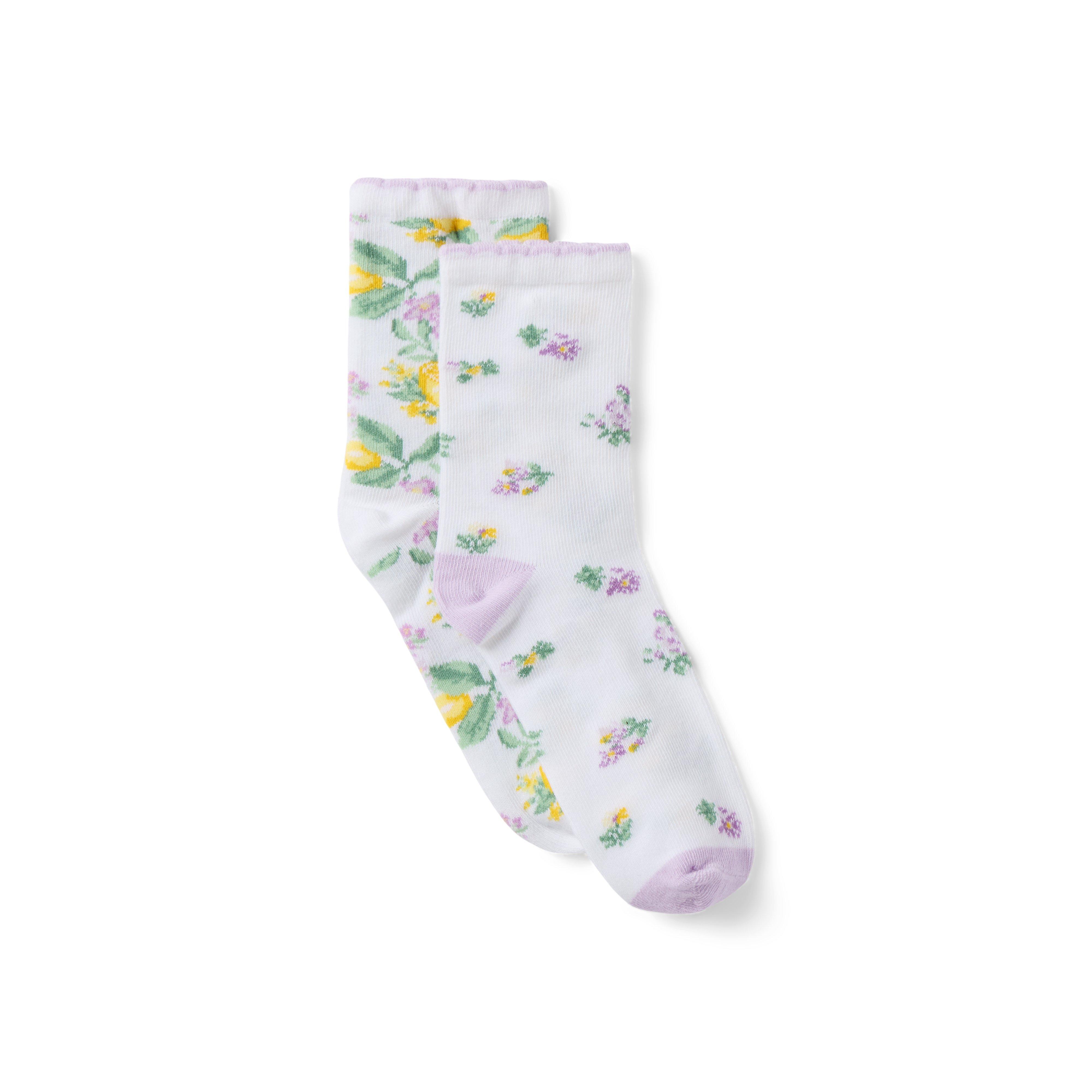 Janie and Jack Lemon And Floral Sock 2-Pack