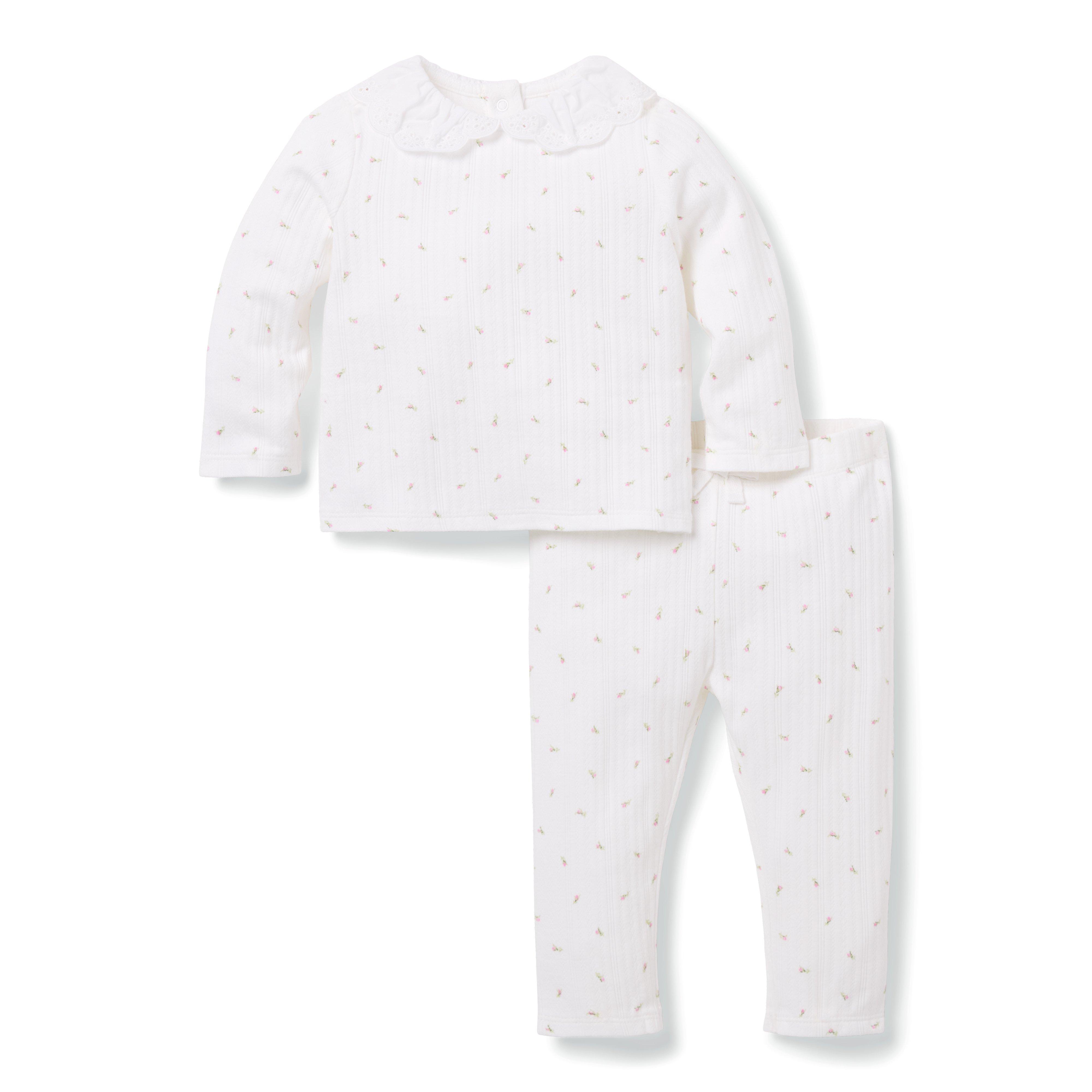 Janie and Jack Baby Pointelle Collared Matching Set