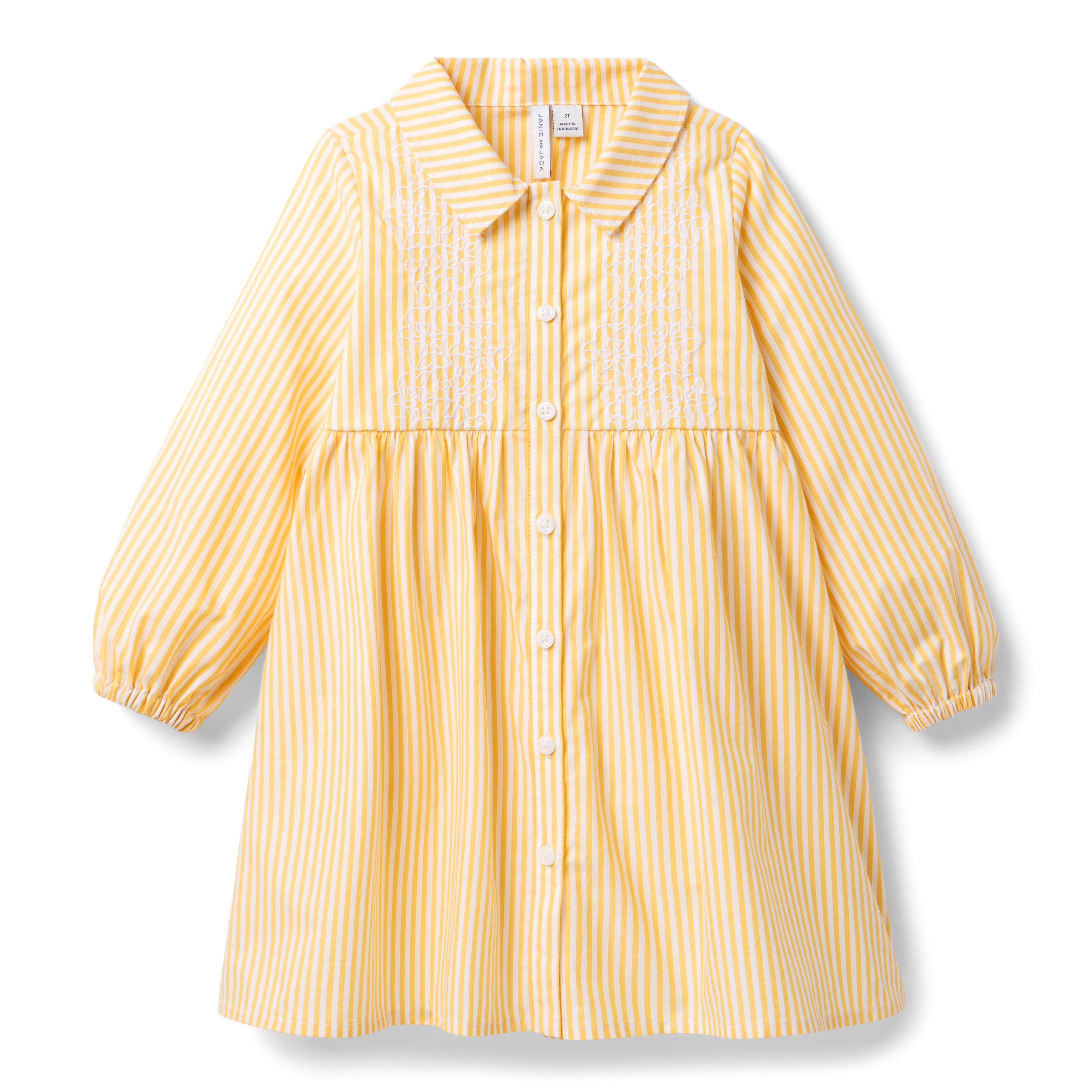 Janie and Jack The Embroidered Striped Dress