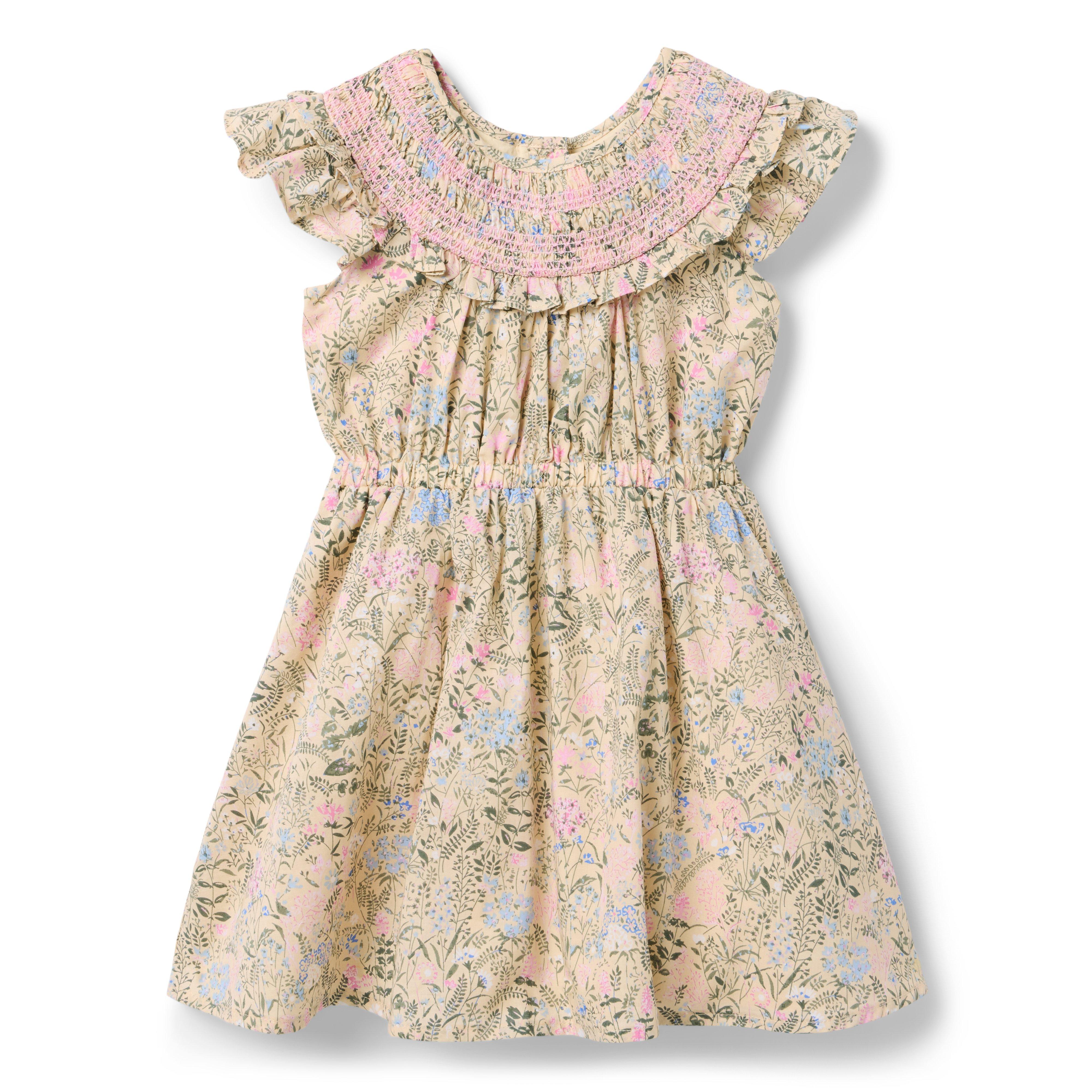 Janie and Jack Floral Smocked Ruffle Dress