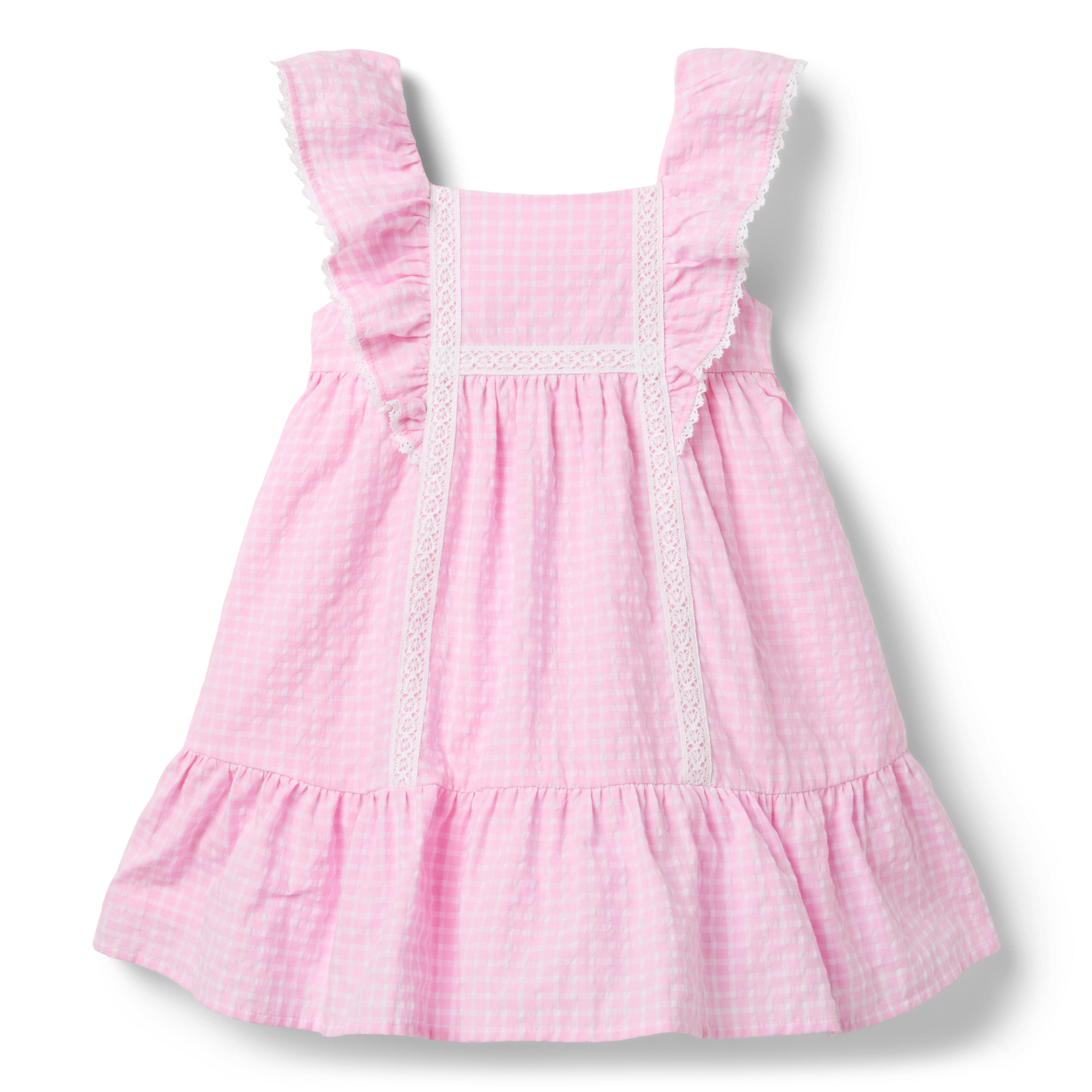 Janie and Jack Gingham Flutter Sleeve Dress