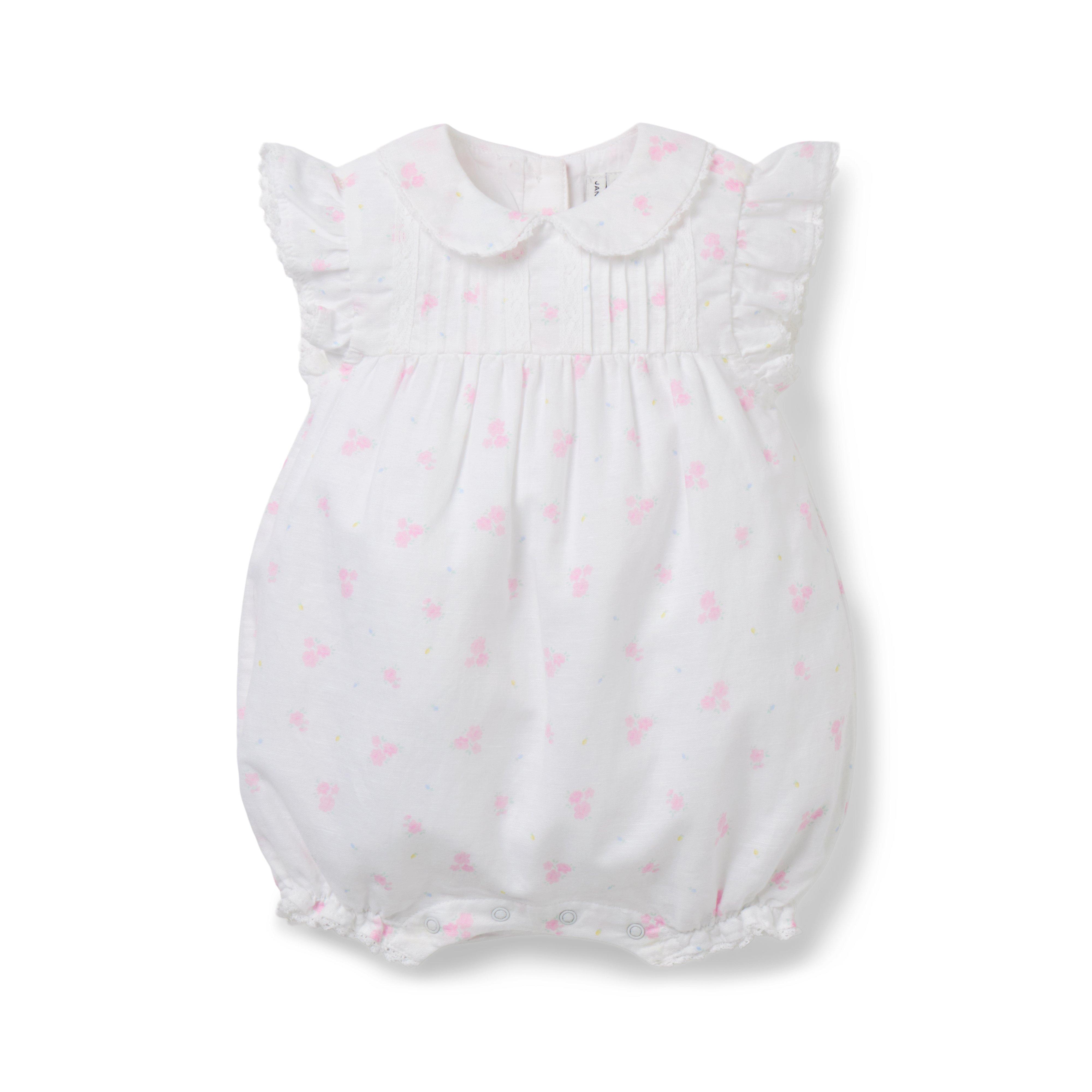 Janie and Jack Baby Floral Pintuck Romper