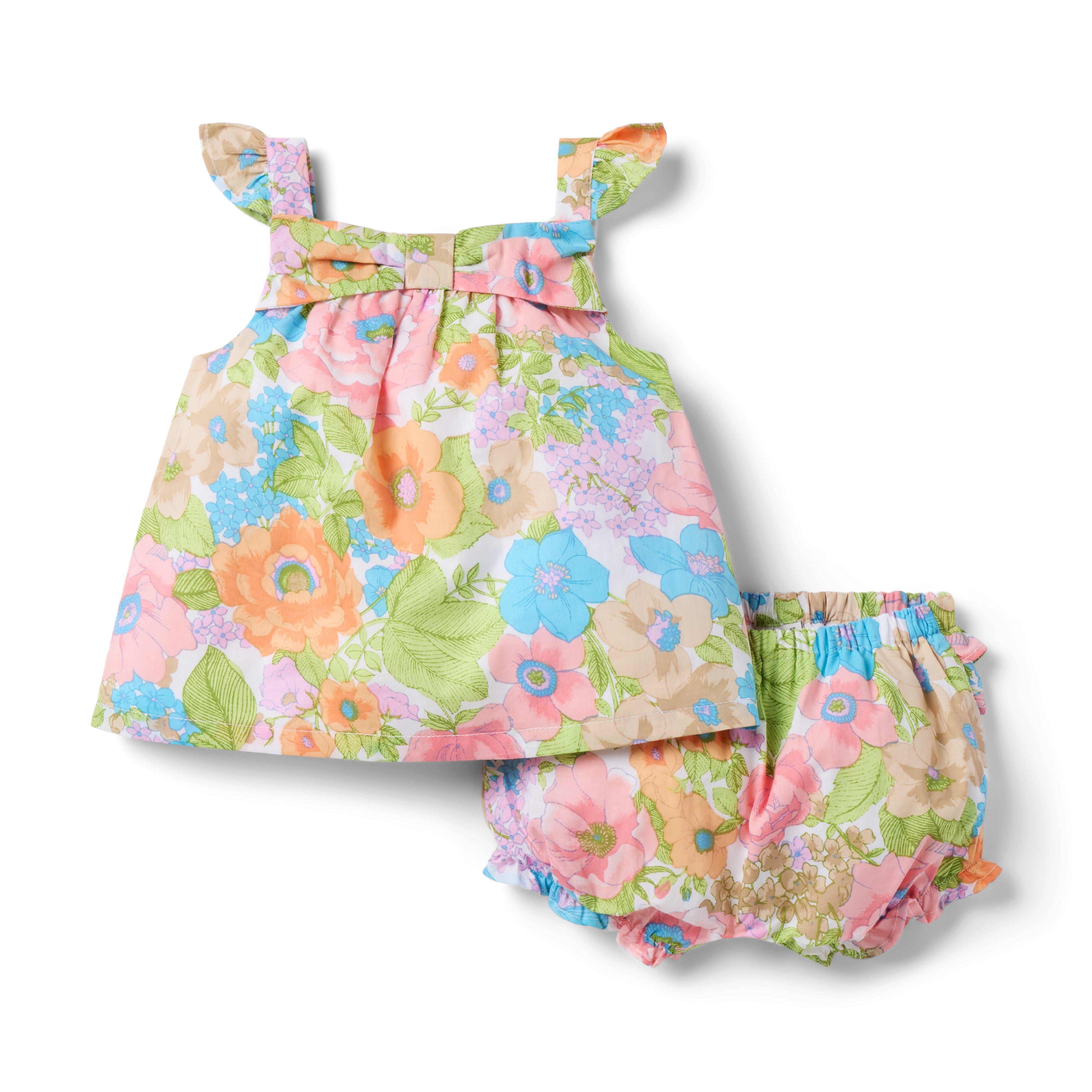 Janie and Jack Baby Floral Bow Matching Set