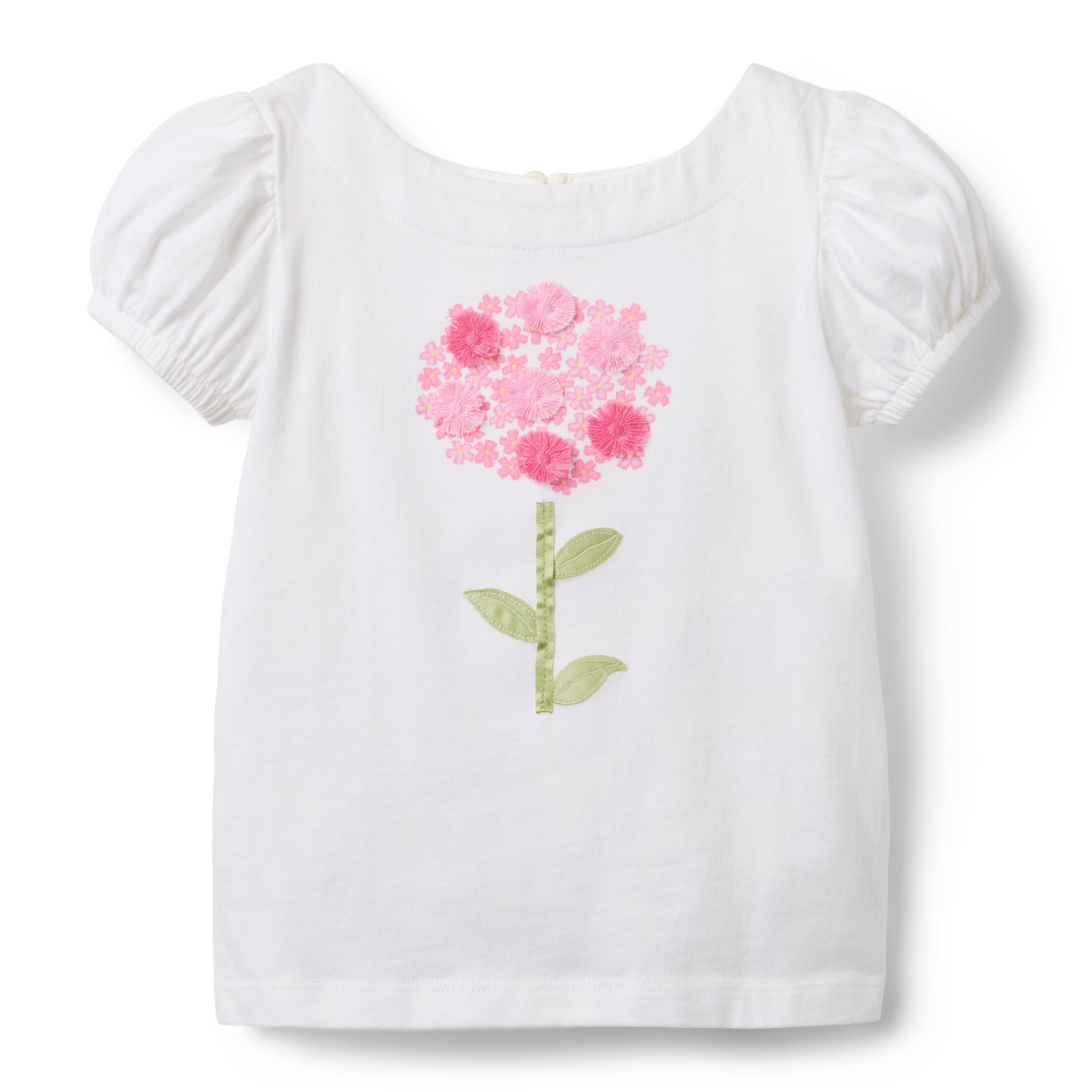 Janie and Jack Flower Puff Sleeve Tee