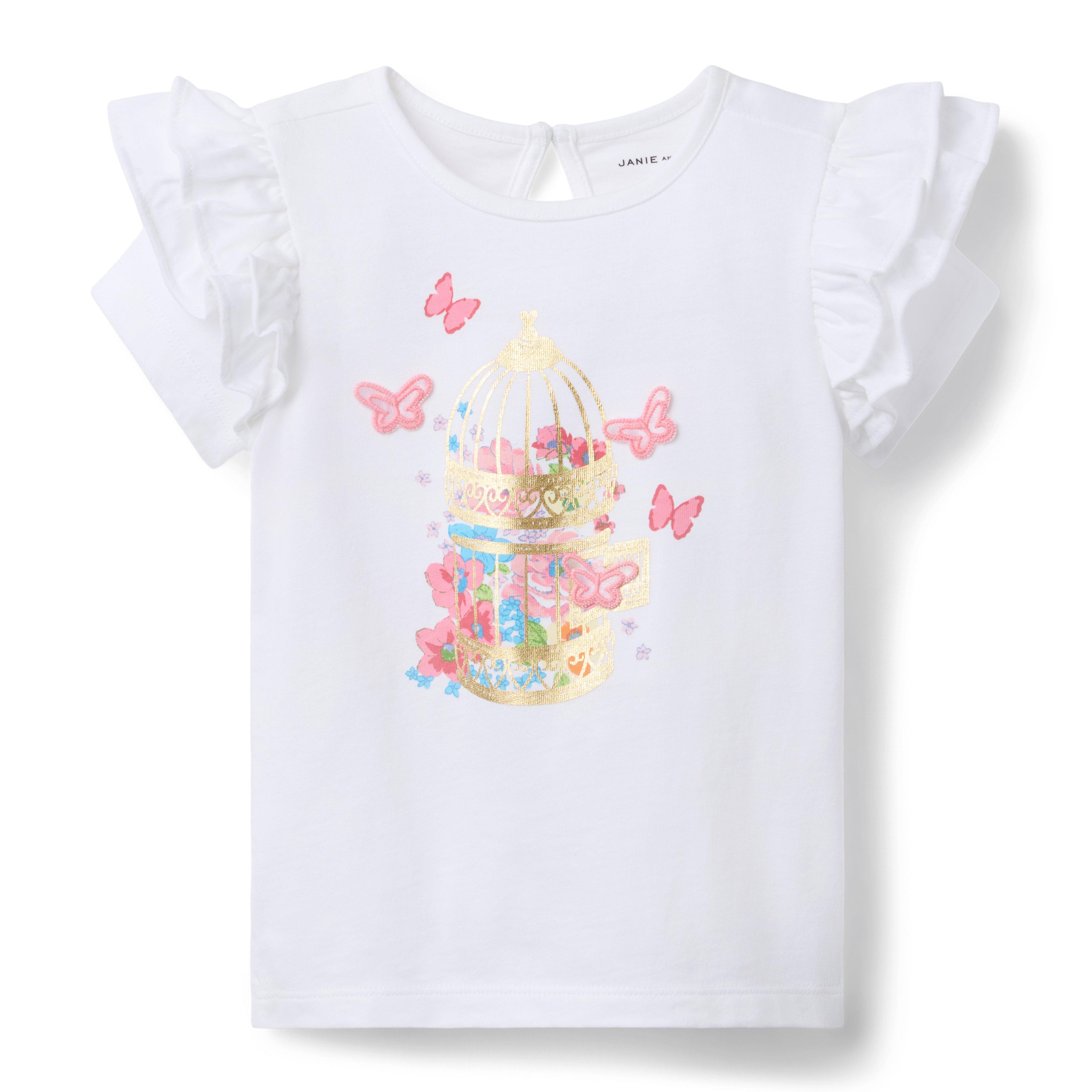 Janie and Jack Butterfly Ruffle Sleeve Tee