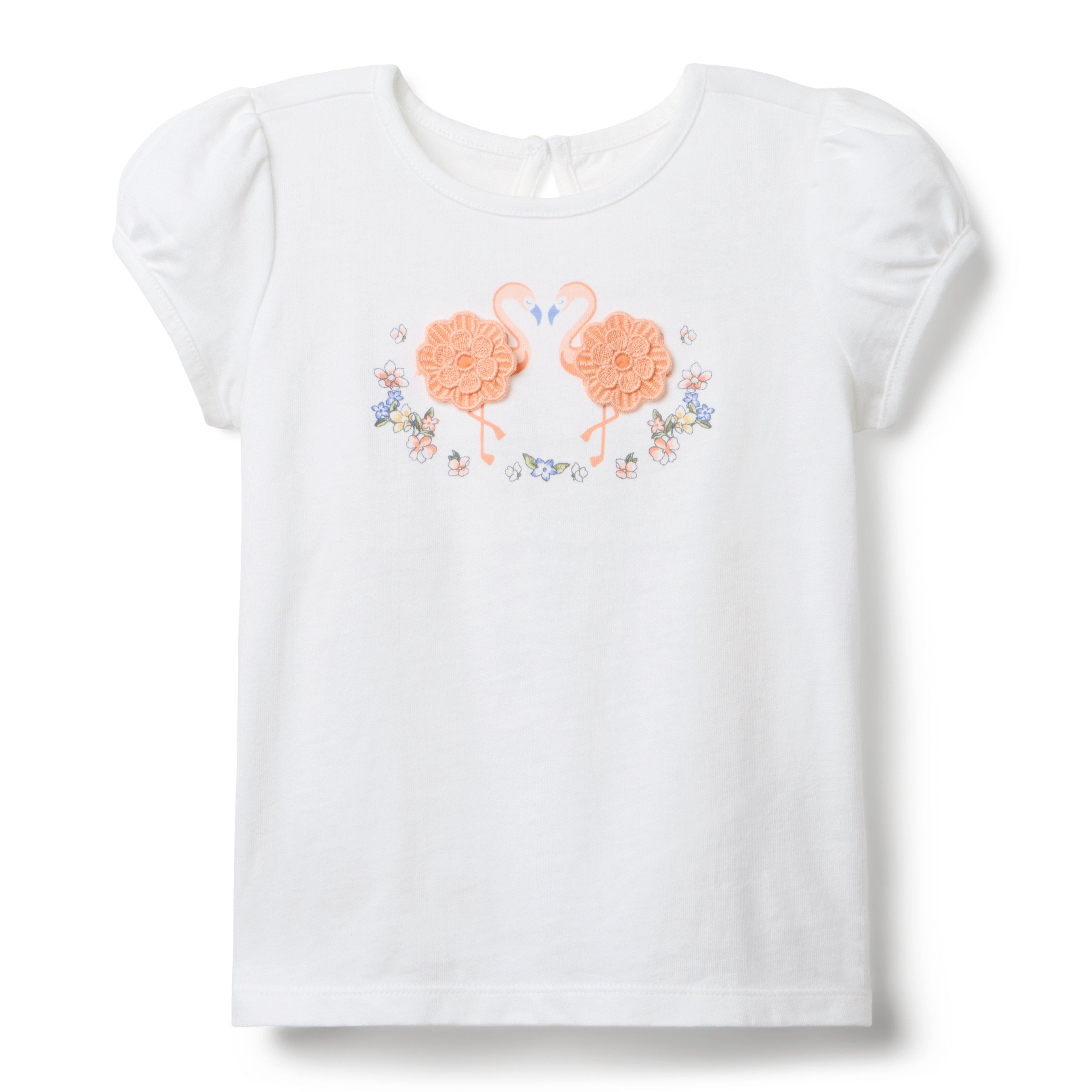 Janie and Jack Flamingo Puff Sleeve Tee