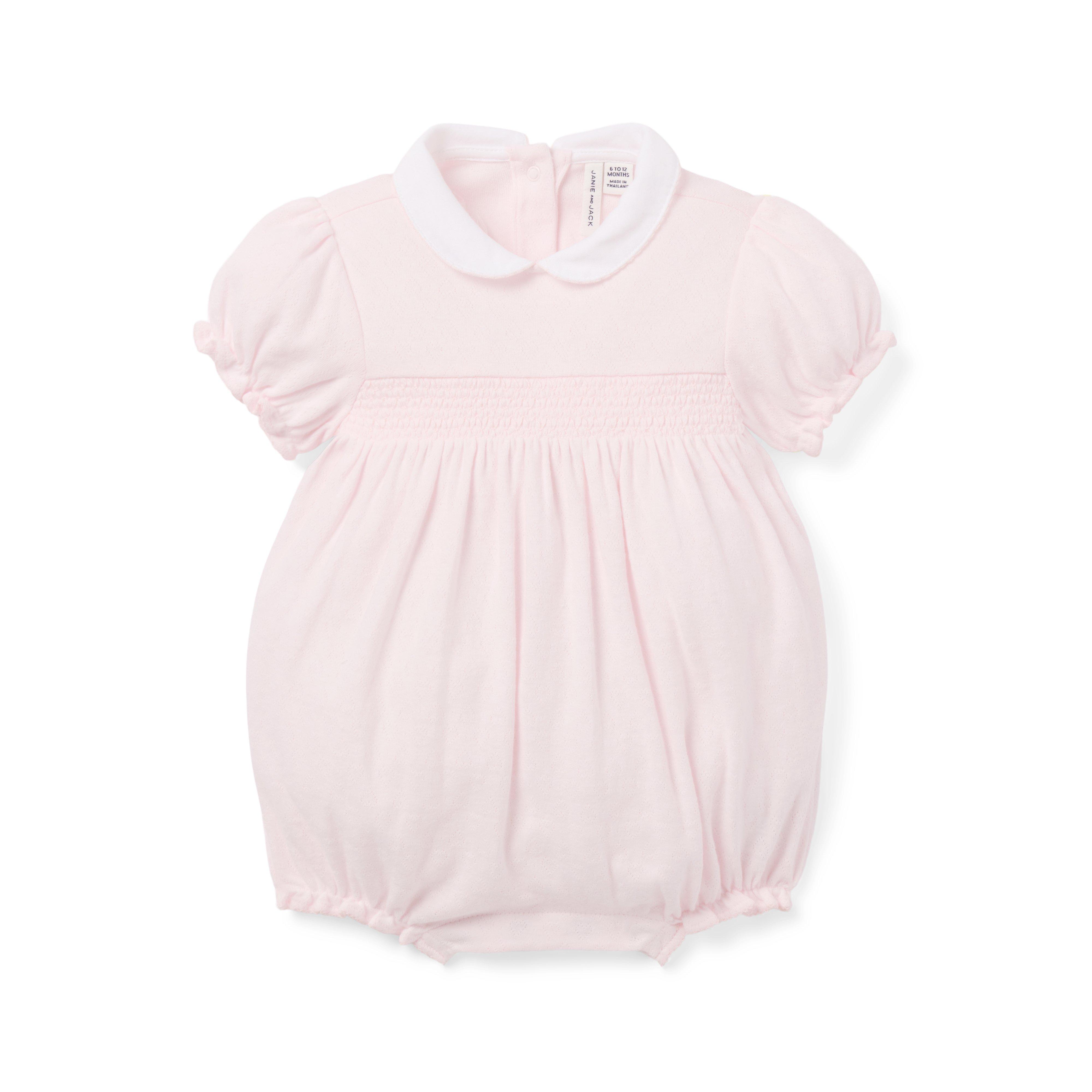 Janie and Jack Baby Heart Pointelle Smocked Romper